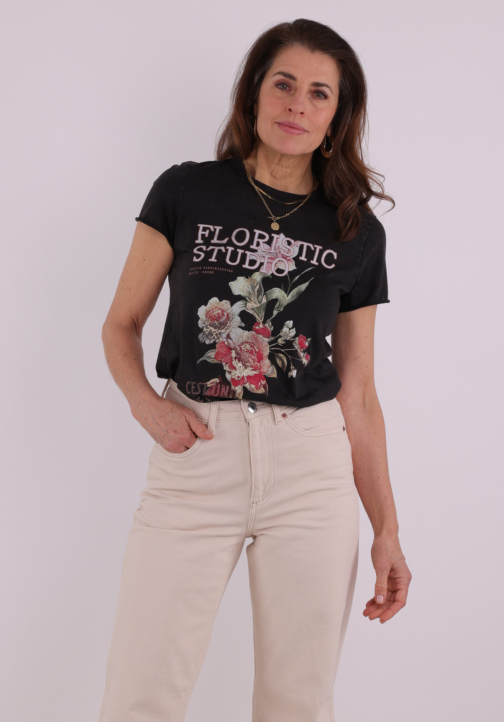 Only T-shirt Lucy 15215721 Antraciet