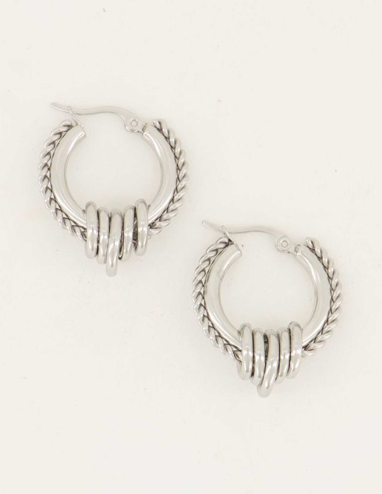 My Jewellery Oorbellen rondjes groot MJ05560 Zilver