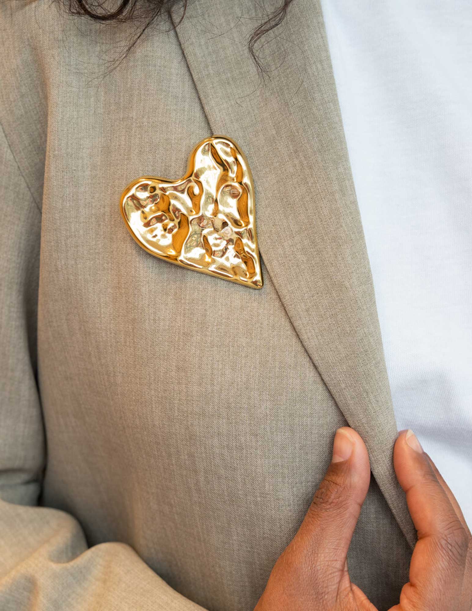 My Jewellery Big heart broche MJ13588 Goud