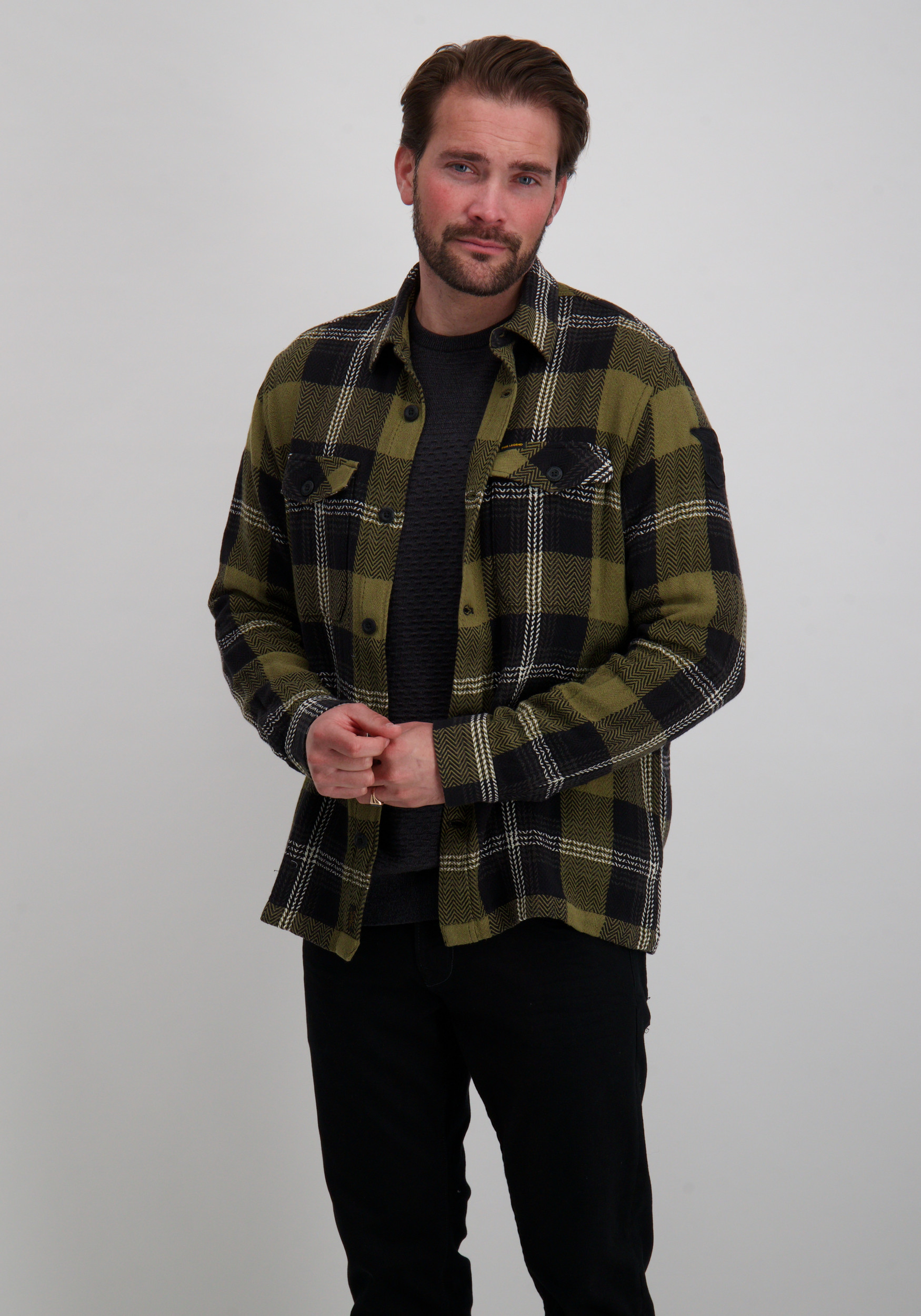 PME Legend Overshirt PSI2510216 Donker groen