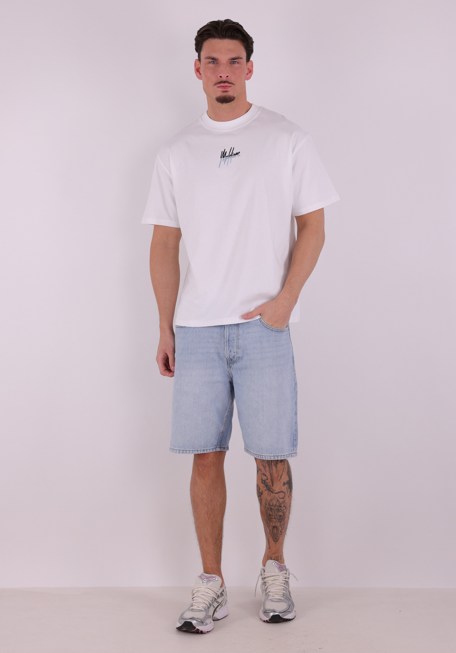 Malelions T-shirt Split oversized  MMC30026011 Wit