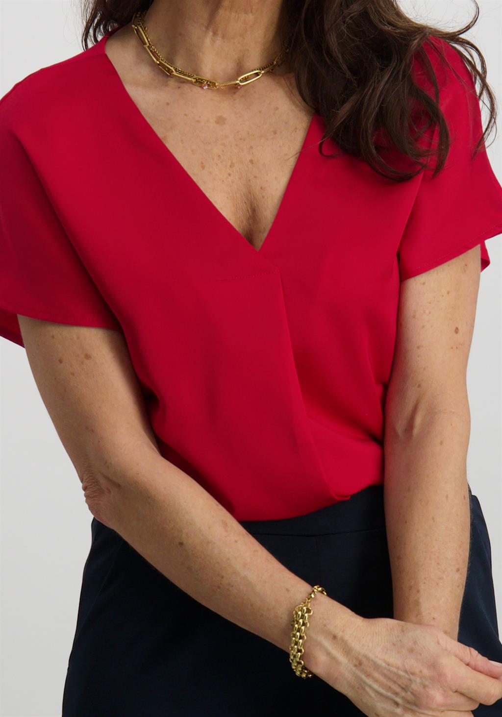 Vila T-shirt Ellette 14089239 Donker rose