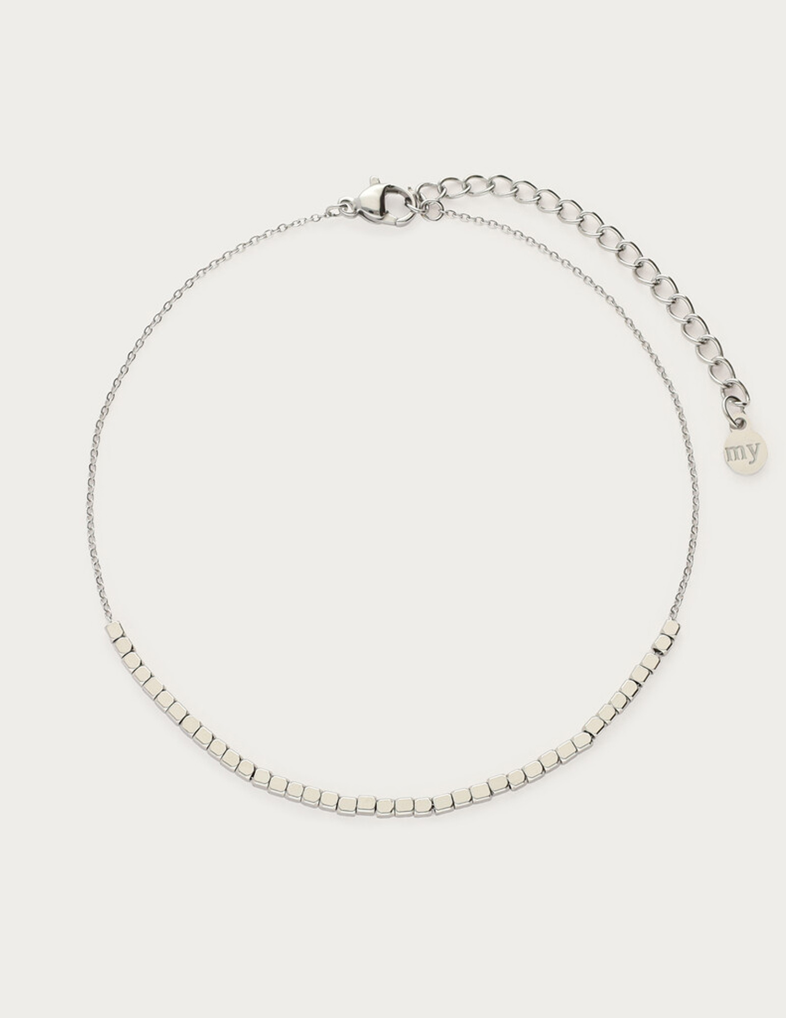 My Jewellery Enkelbandje met vierkante kralen MJ12917 Zilver