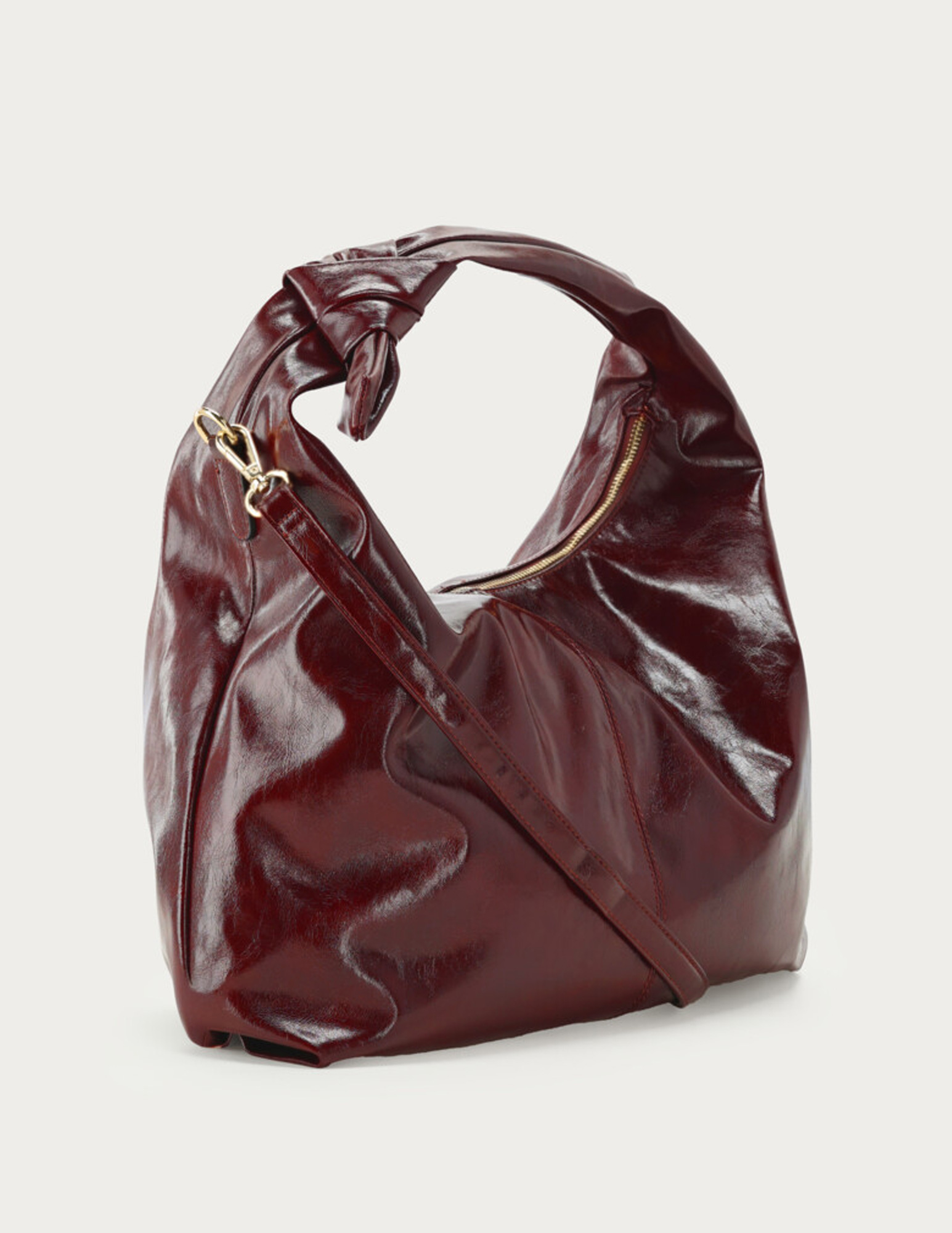 My Jewellery PU schoudertas met knoop MJ15229 Bordeaux