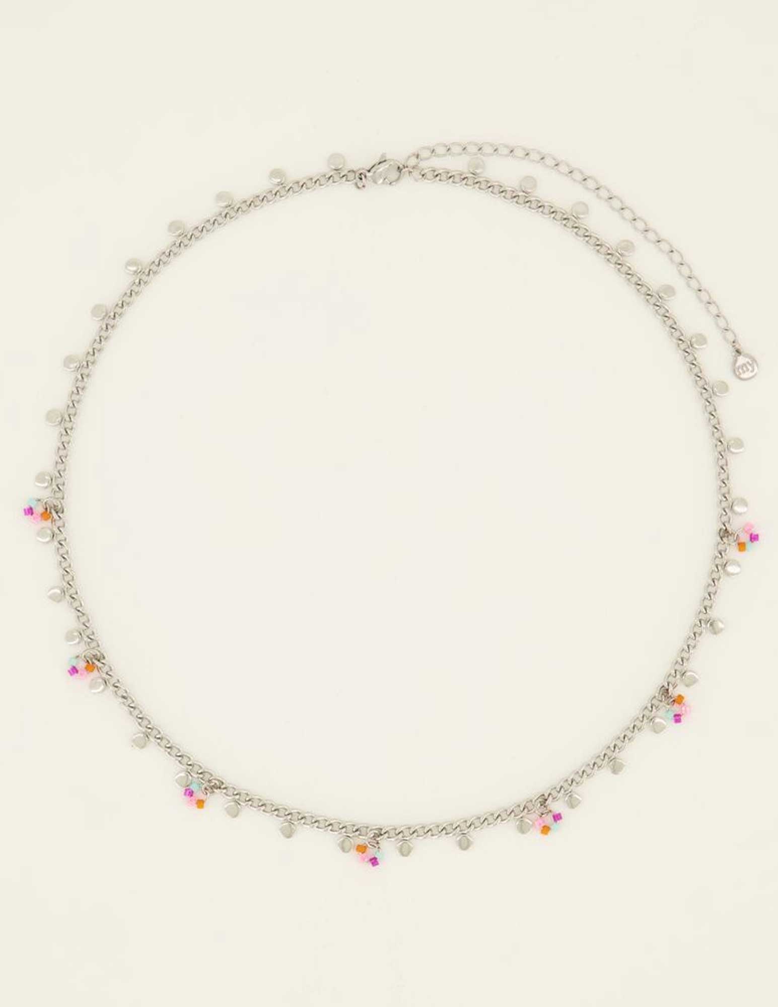 My Jewellery Ketting met kralen en muntjes MJ08185 Zilver