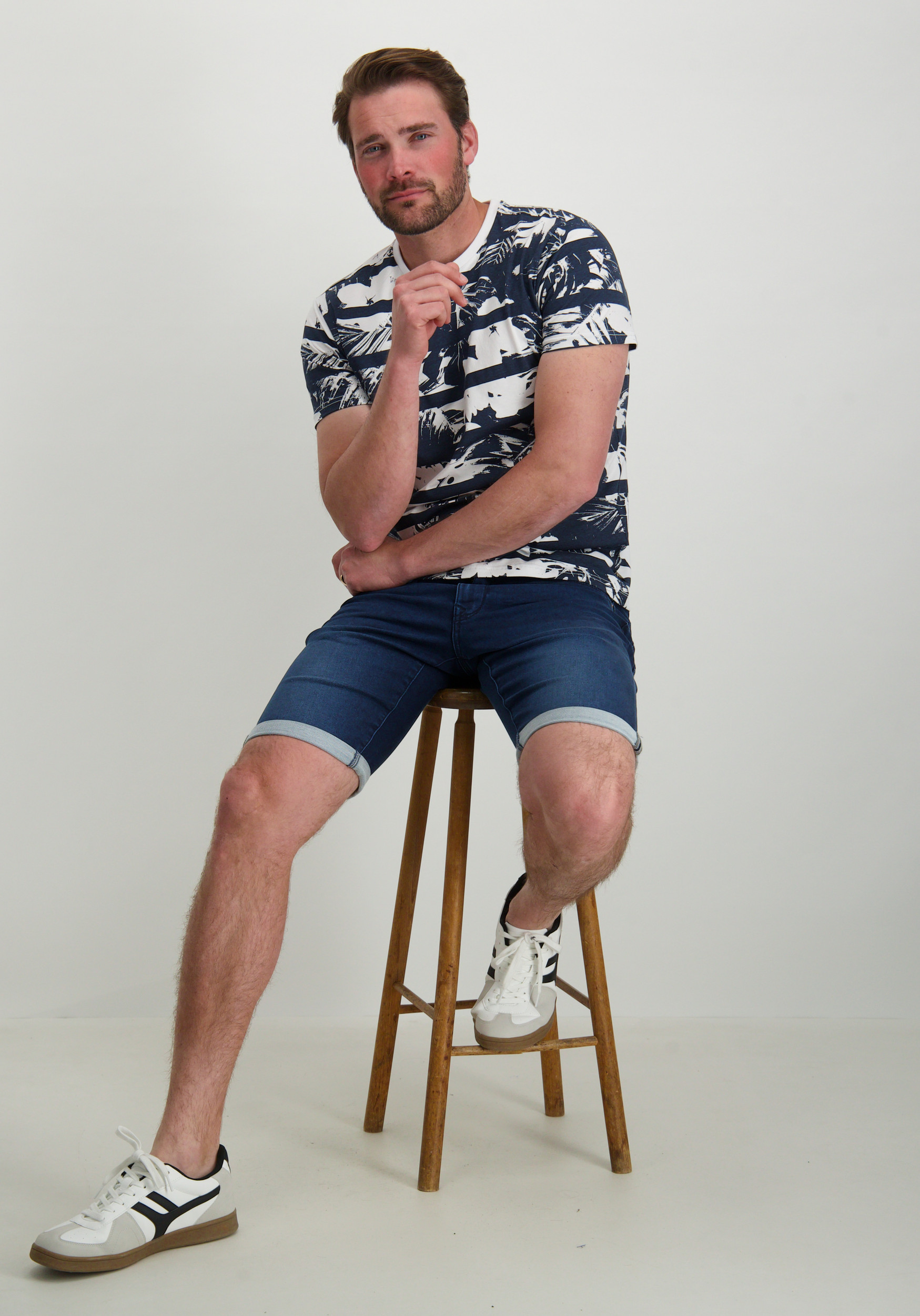 Petrol T-shirt M-1050-TSR113 Donker blauw