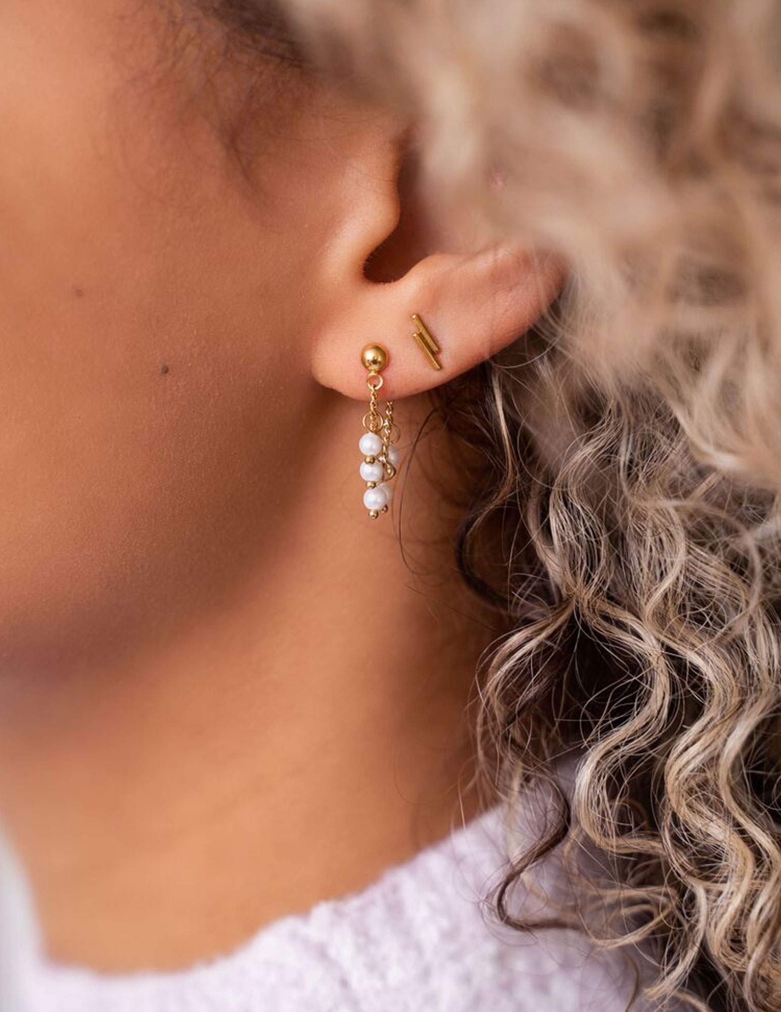 My Jewellery Studs dubbel staafjes MJ04760 Goud