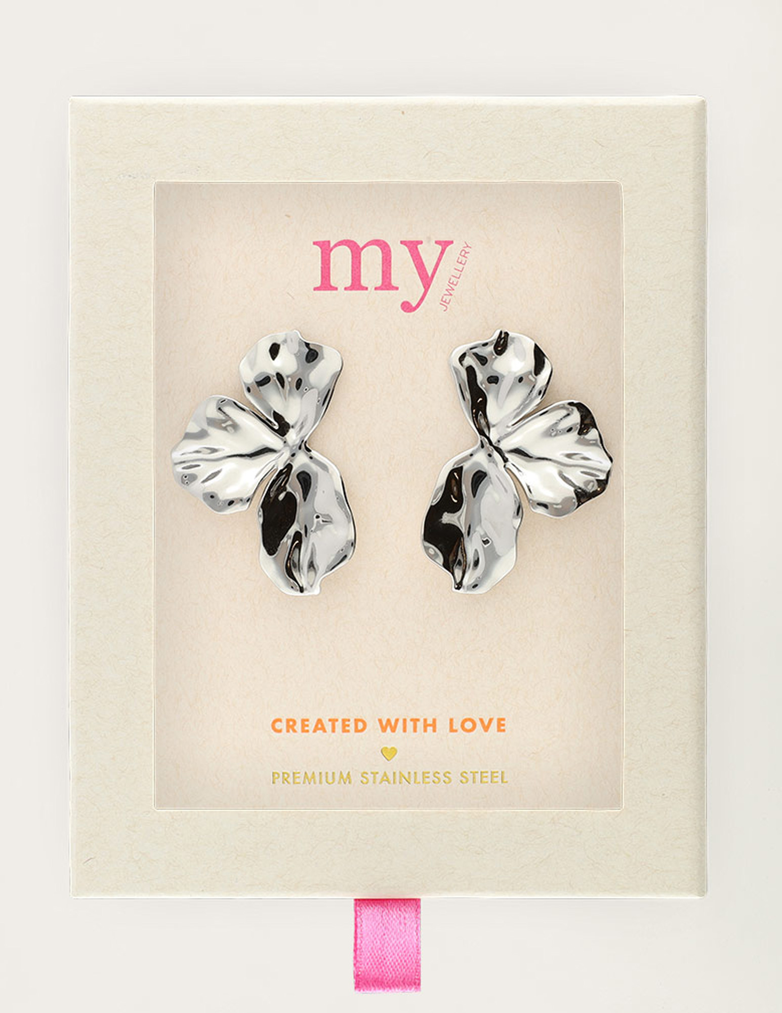 My Jewellery Iconic oorhangers halve bloem MJ12537 Zilver