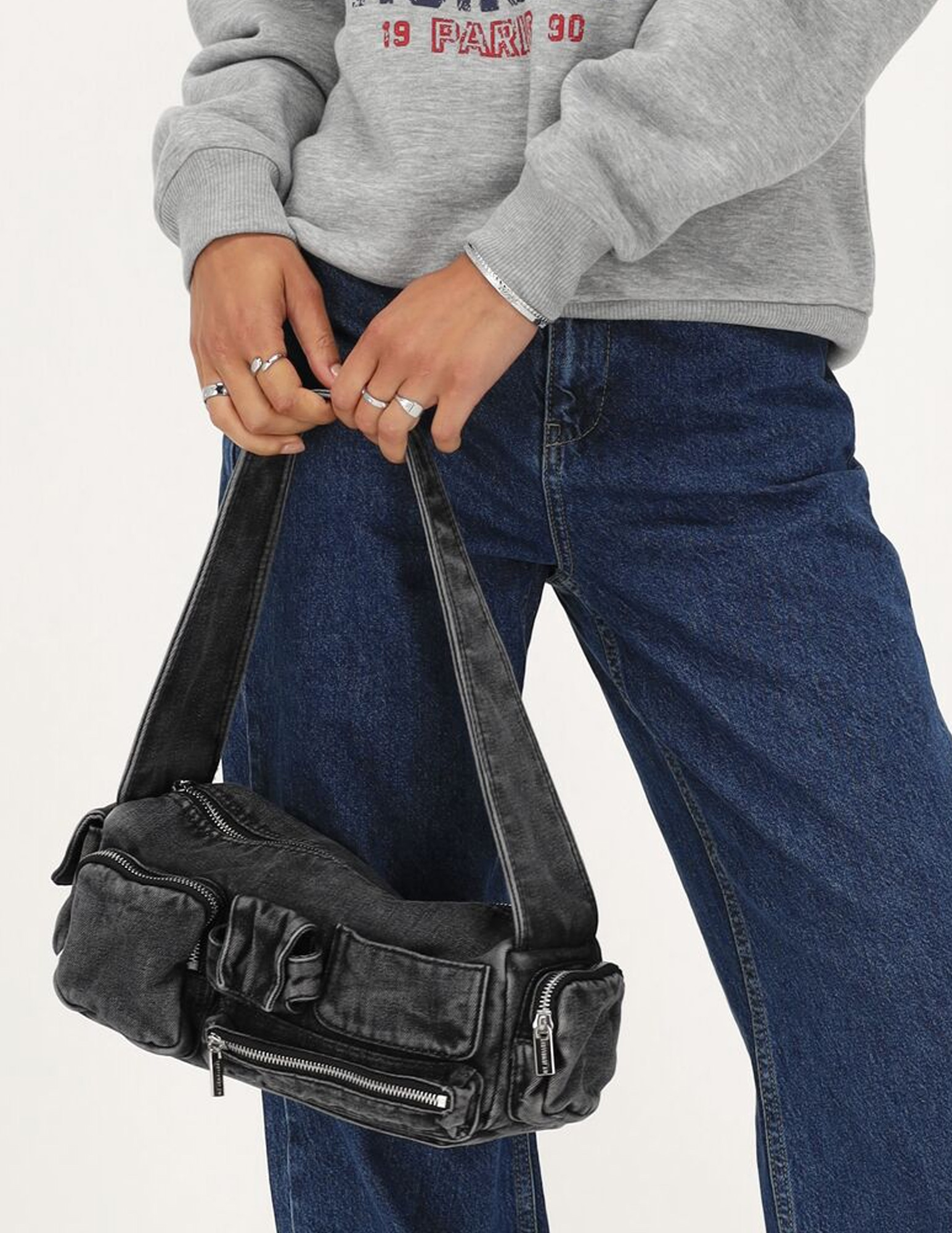 My Jewellery Schoudertas met vakjes en ritsen MJ11960 Grijs