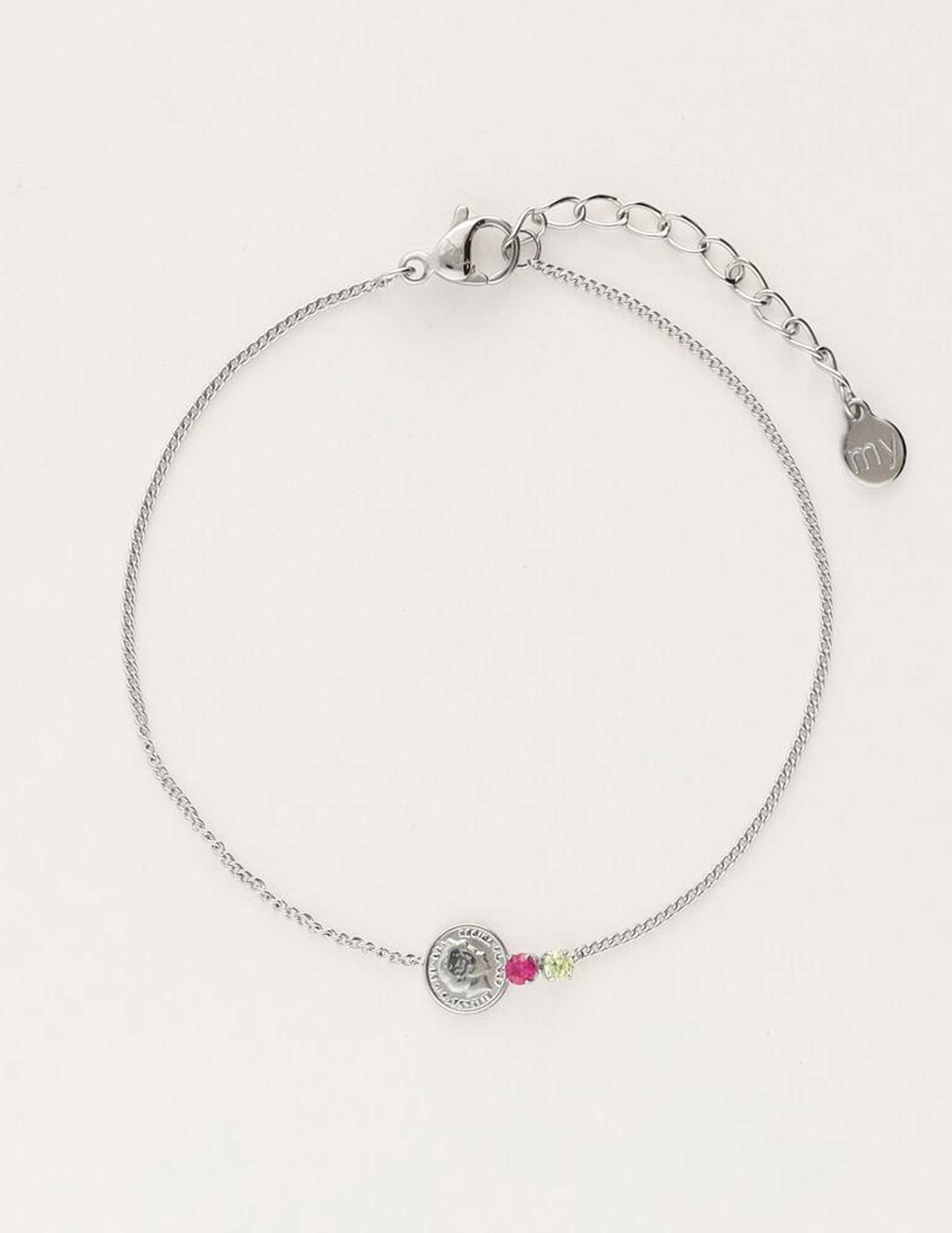 My Jewellery Armband met munt MJ10260 Zilver