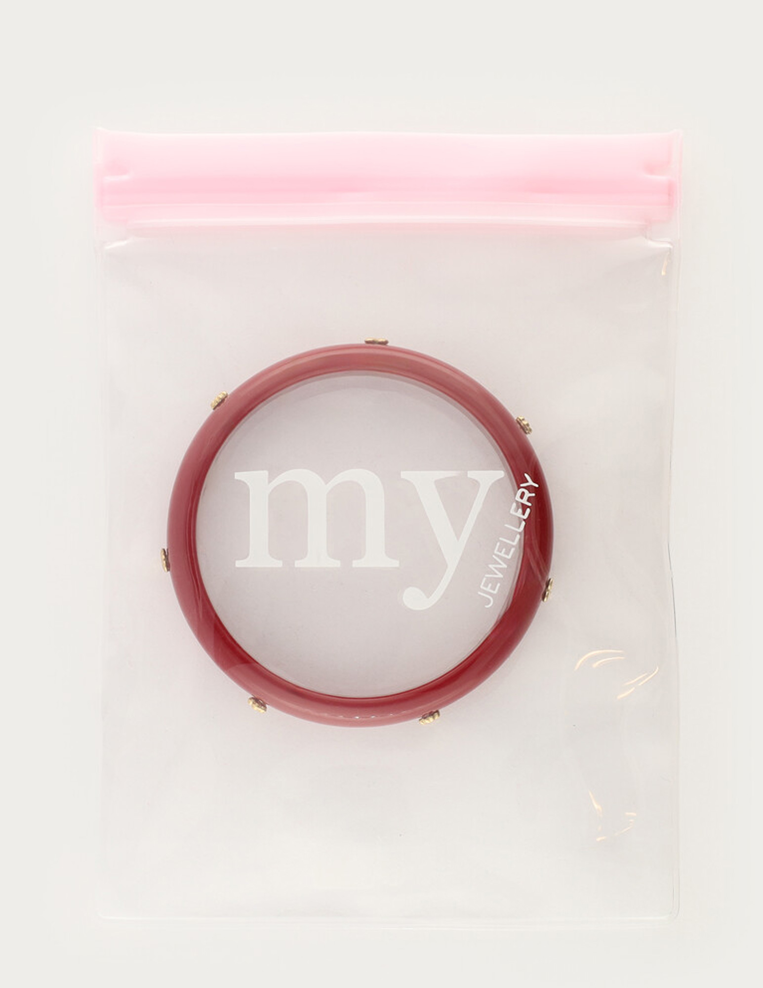 My Jewellery Resin bangle met studs MJ15235 Bordeaux