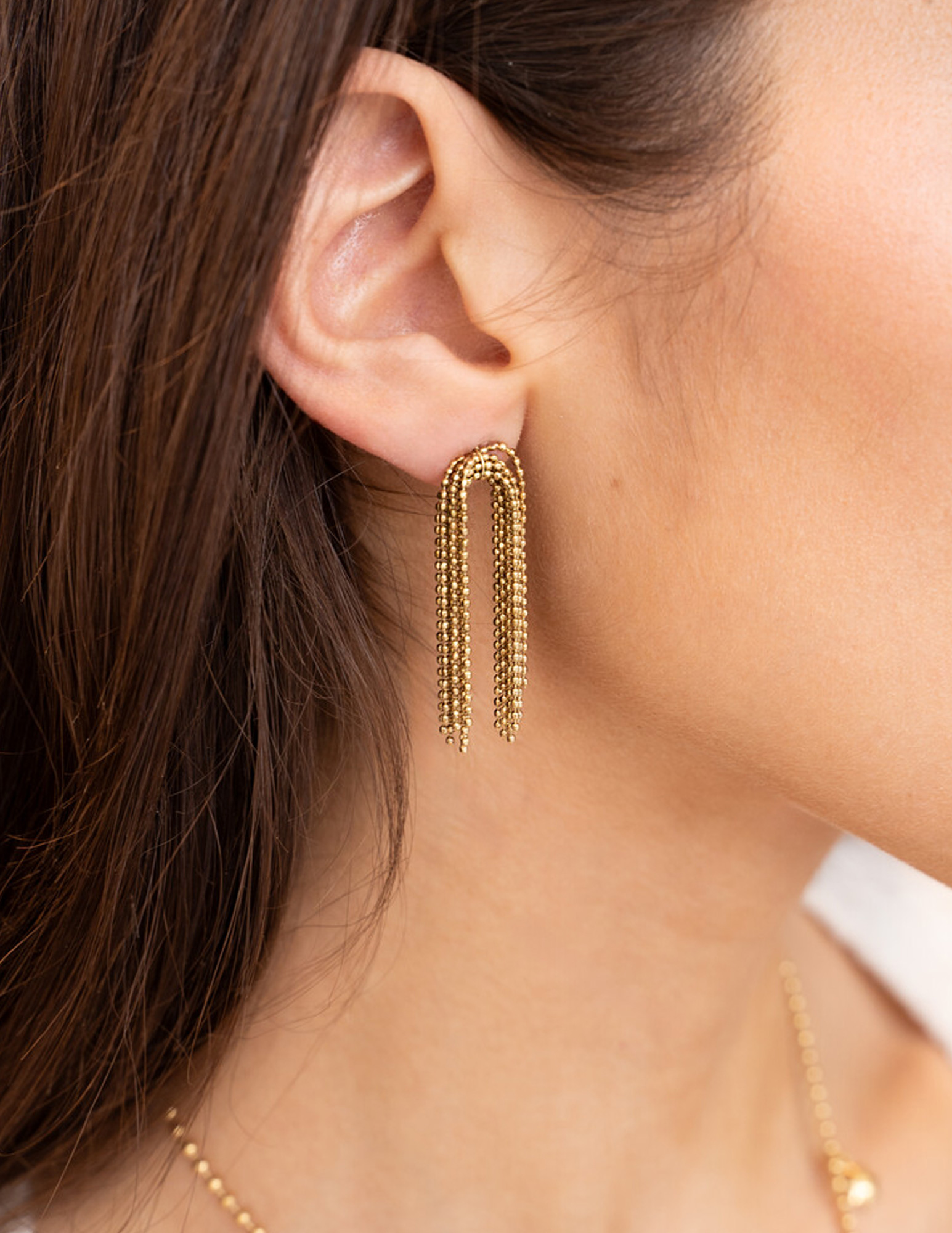 My Jewellery Starry oorhangers met koordjes MJ11928 Goud