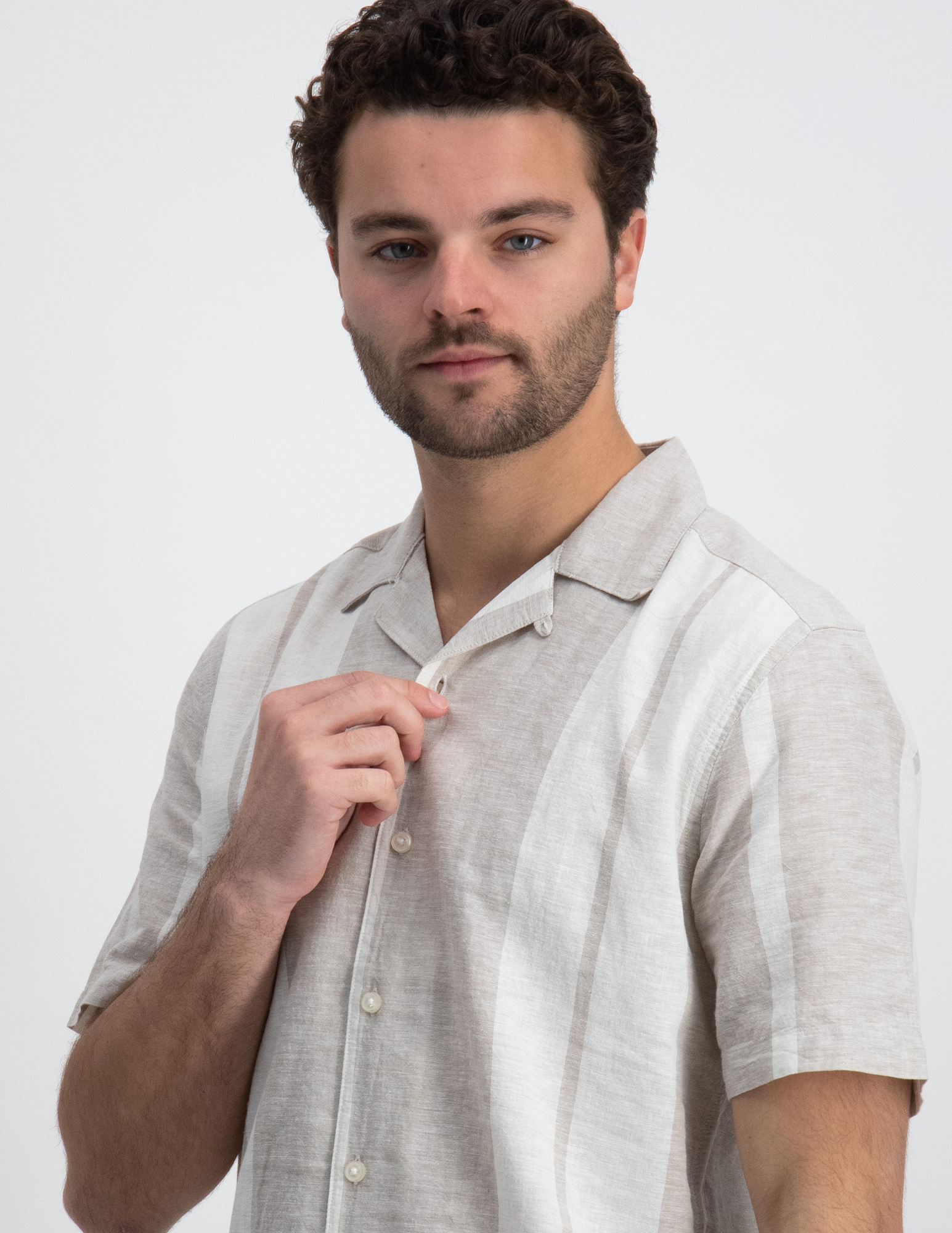 ONLY & SONS Overhemd Caiden met strepen 22026109 Khaki