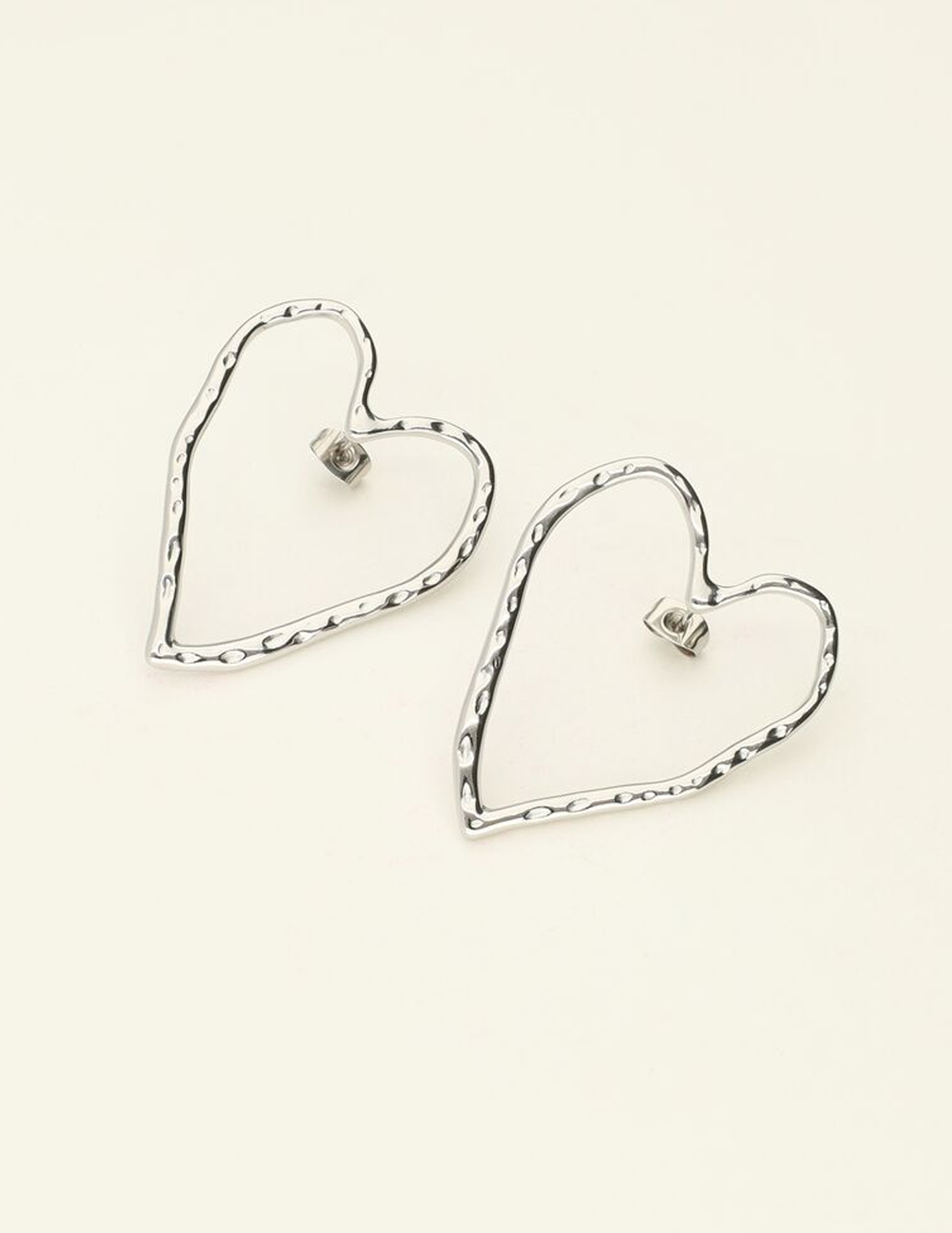 My Jewellery Oorbellen big open heart MJ09538 Zilver