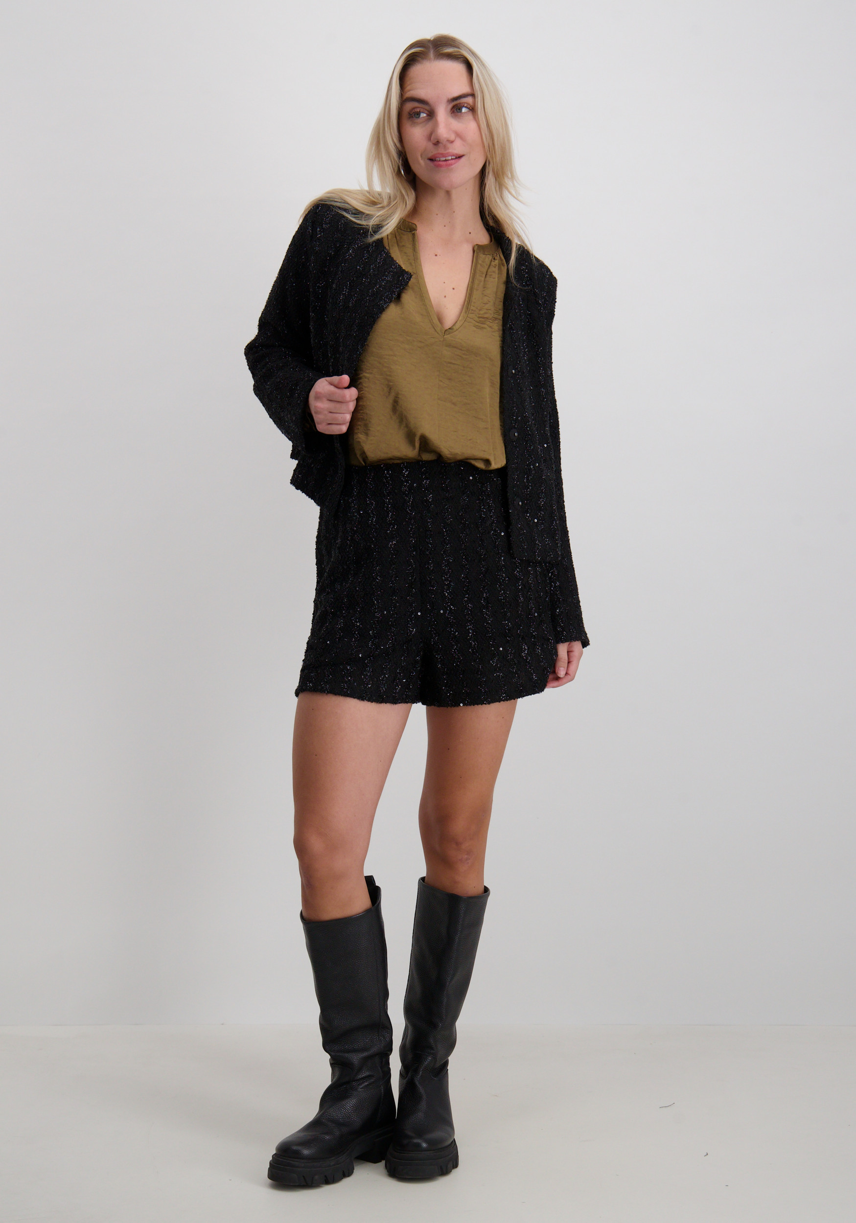 Aaiko BV Blouse Alanza Vis 521 Khaki