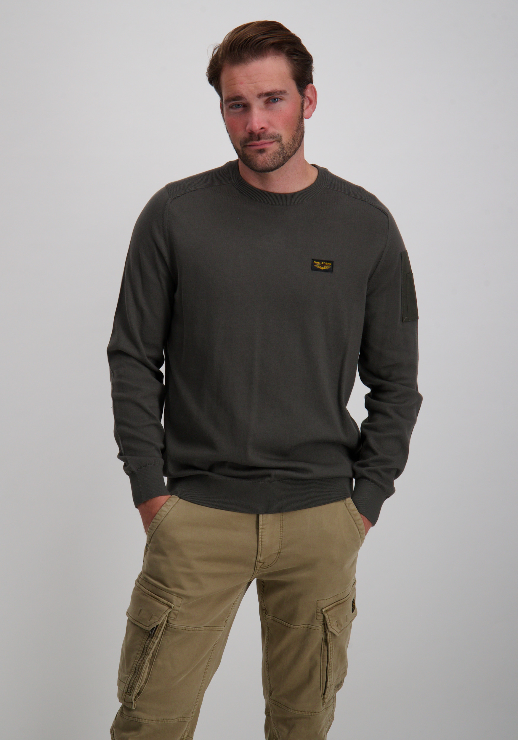 PME Legend Trui American classic PKW0000332 Donker groen