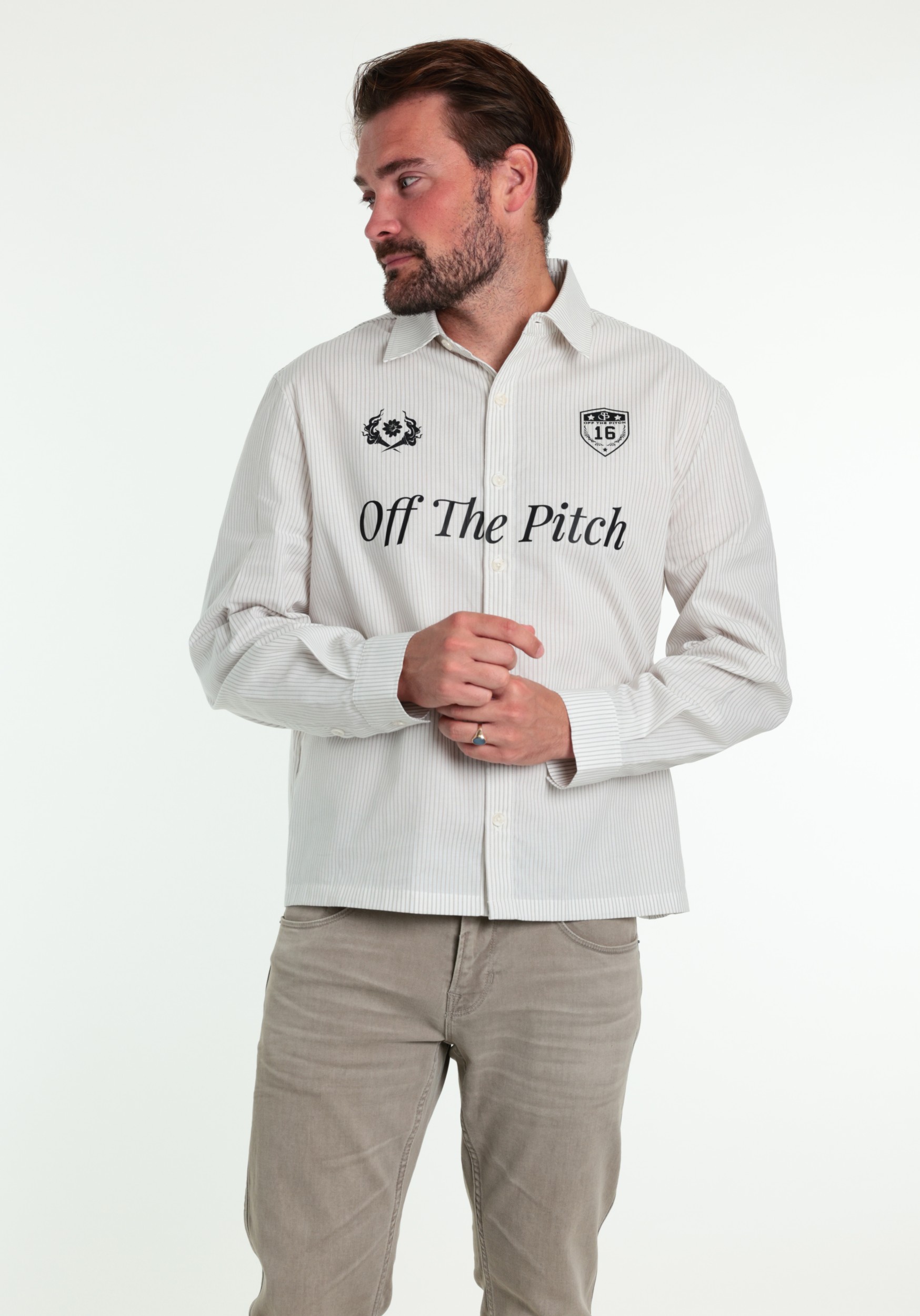 Off The Pitch Overhemd Stike OTP253401 Wolwit-ecru