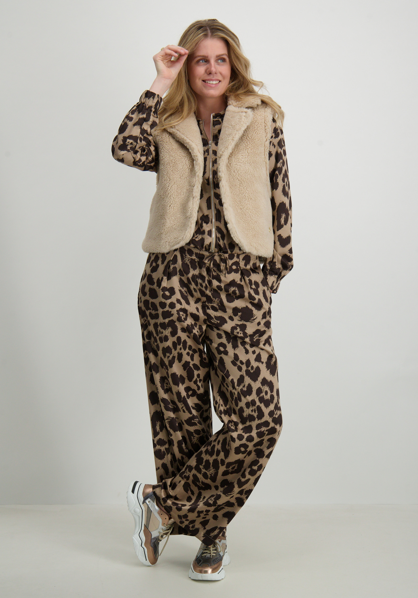 Vero moda Broek Merle 10295435 Licht bruin