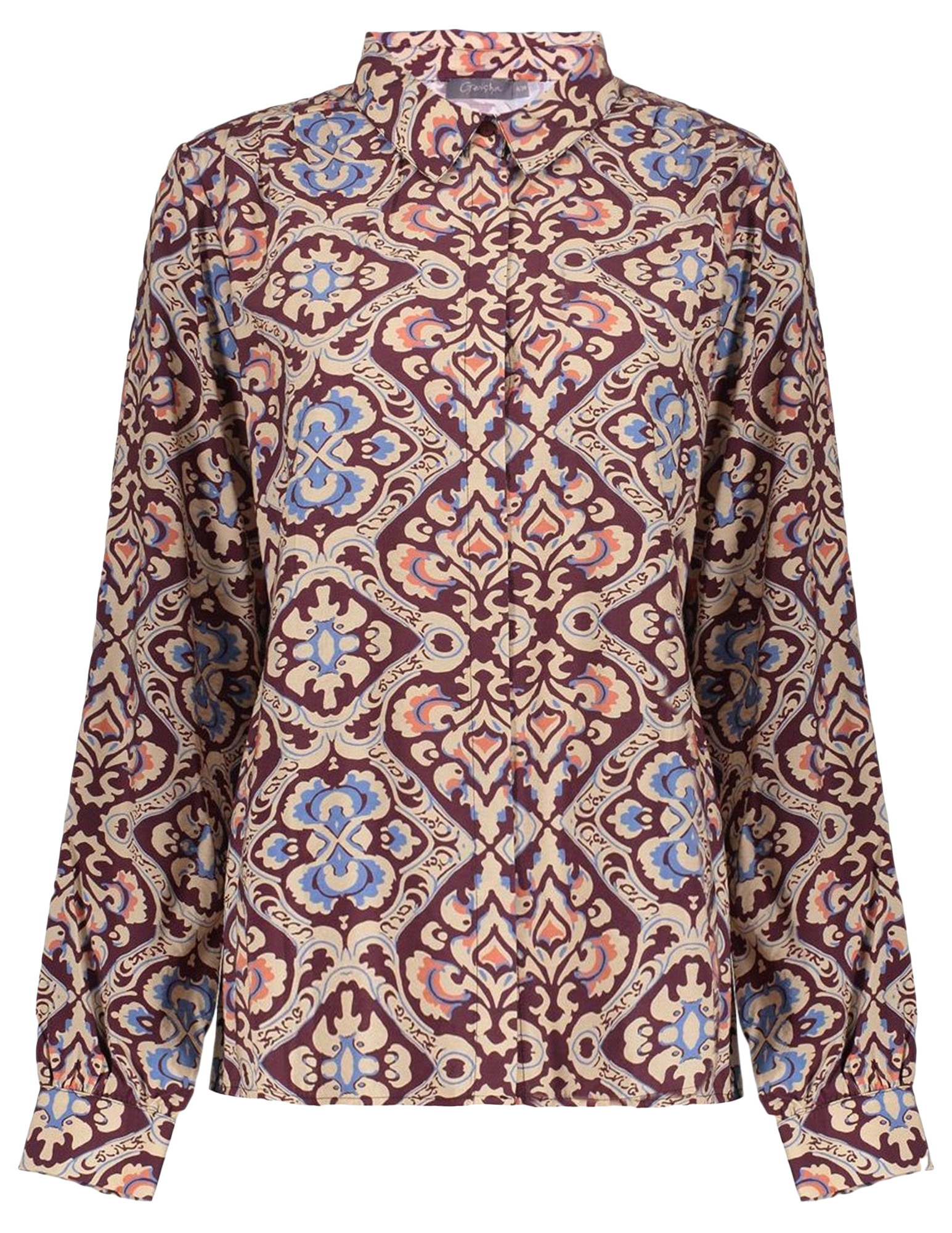 Geisha Blouse all-over print 53661-20 Bordeaux