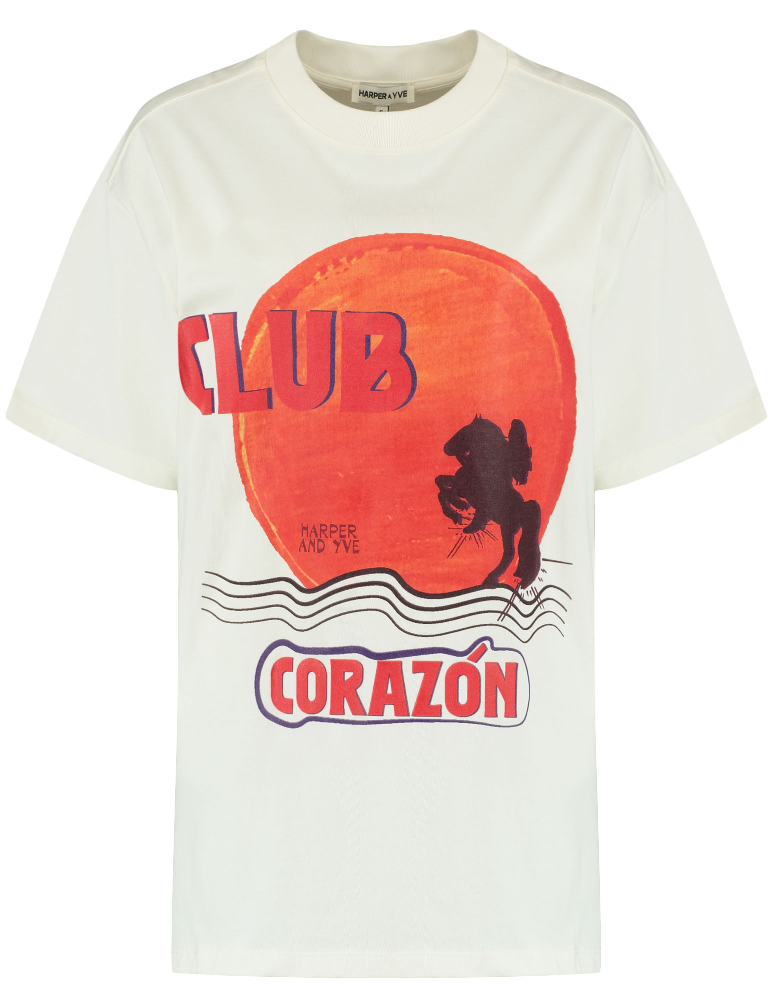 Harper & Yve T-shirt Club corazon SS6Y307 Ecru