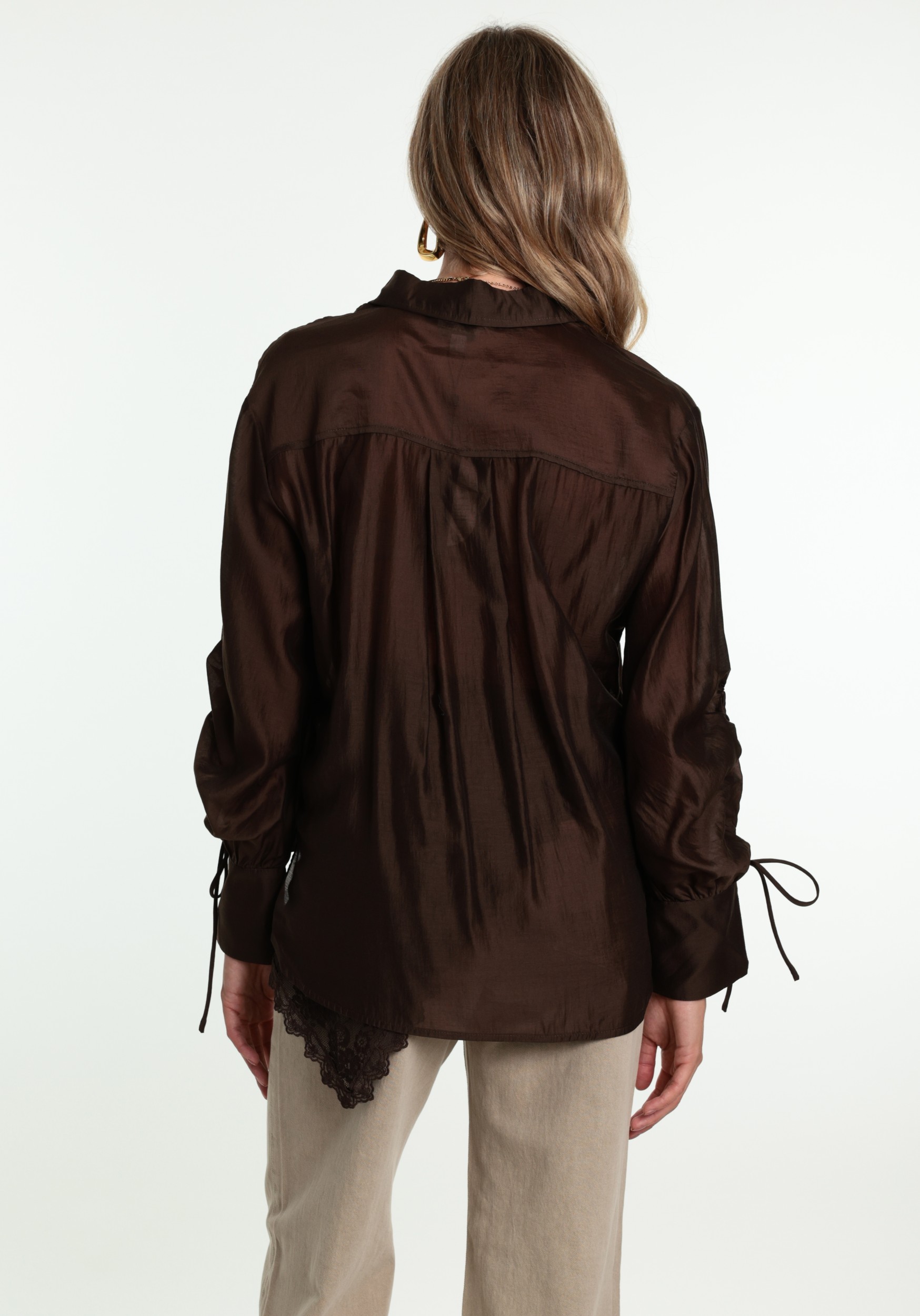 Aaiko BV Blouse MAREL LYO 512 Donker bruin