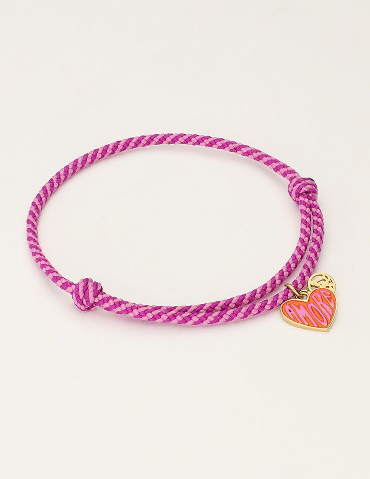 My Jewellery Armband cord purple heart MJ10203 Goud
