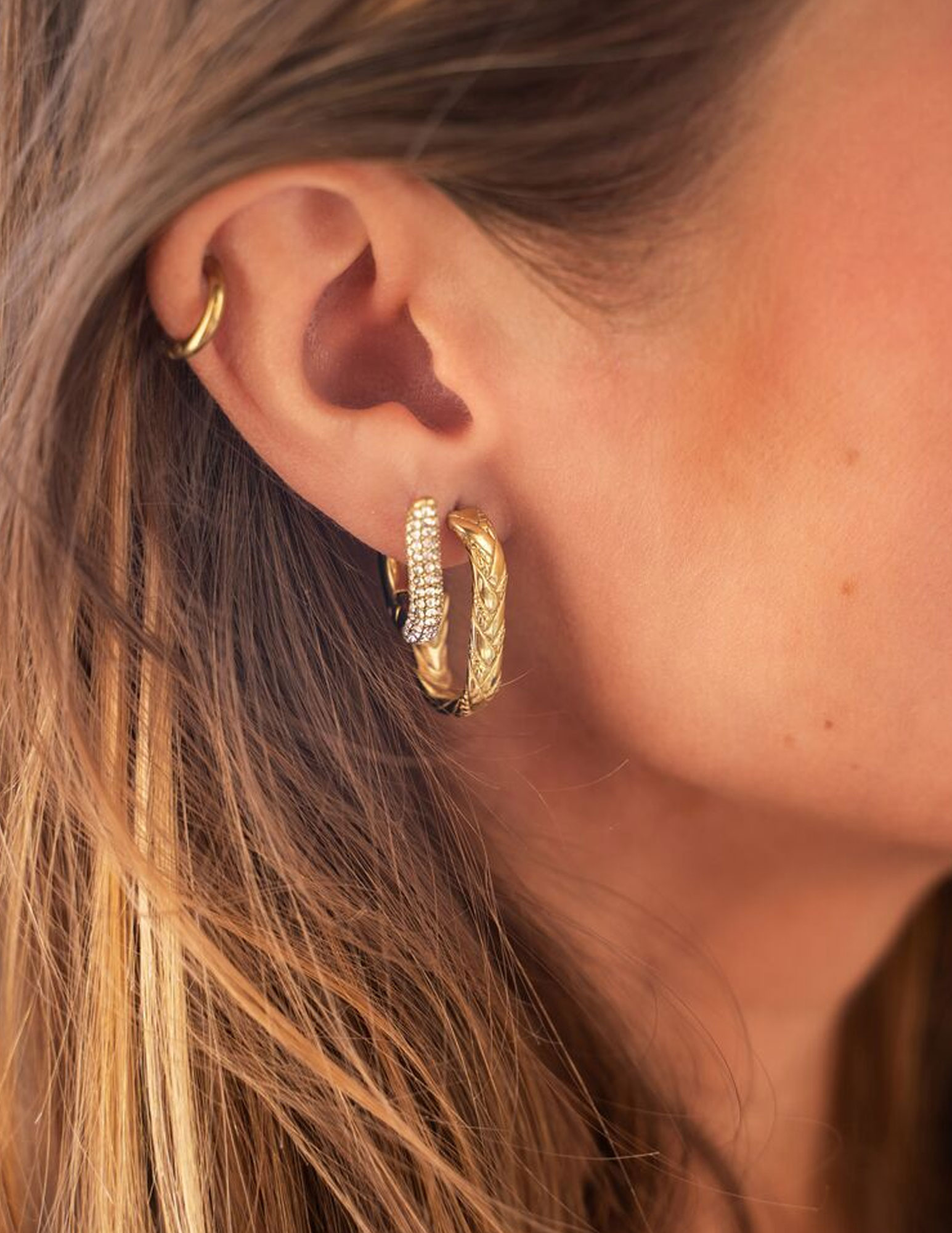 My Jewellery Oorbellen met vlechtwerk MJ06914 Goud