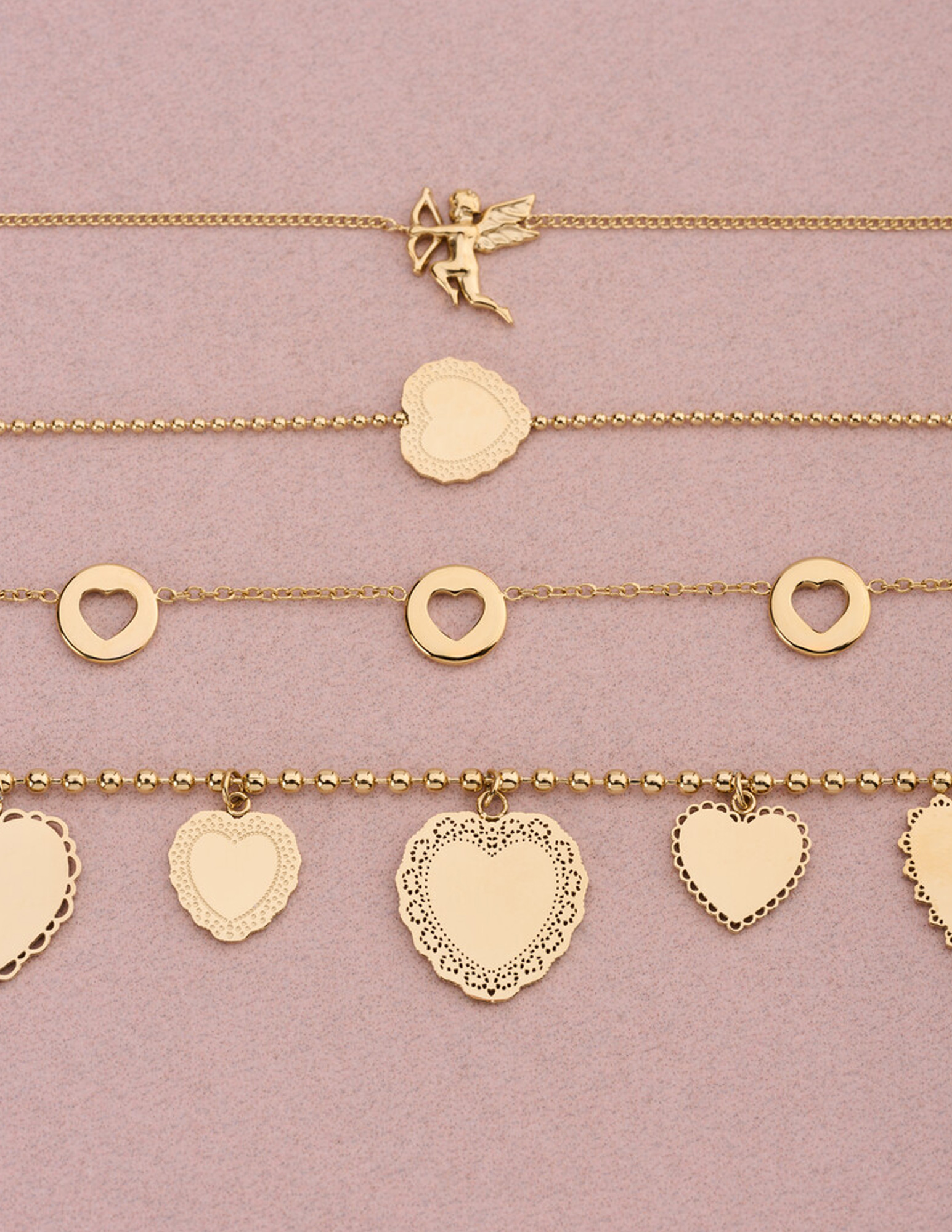 My Jewellery Love armband met open hartjes MJ15270 Goud