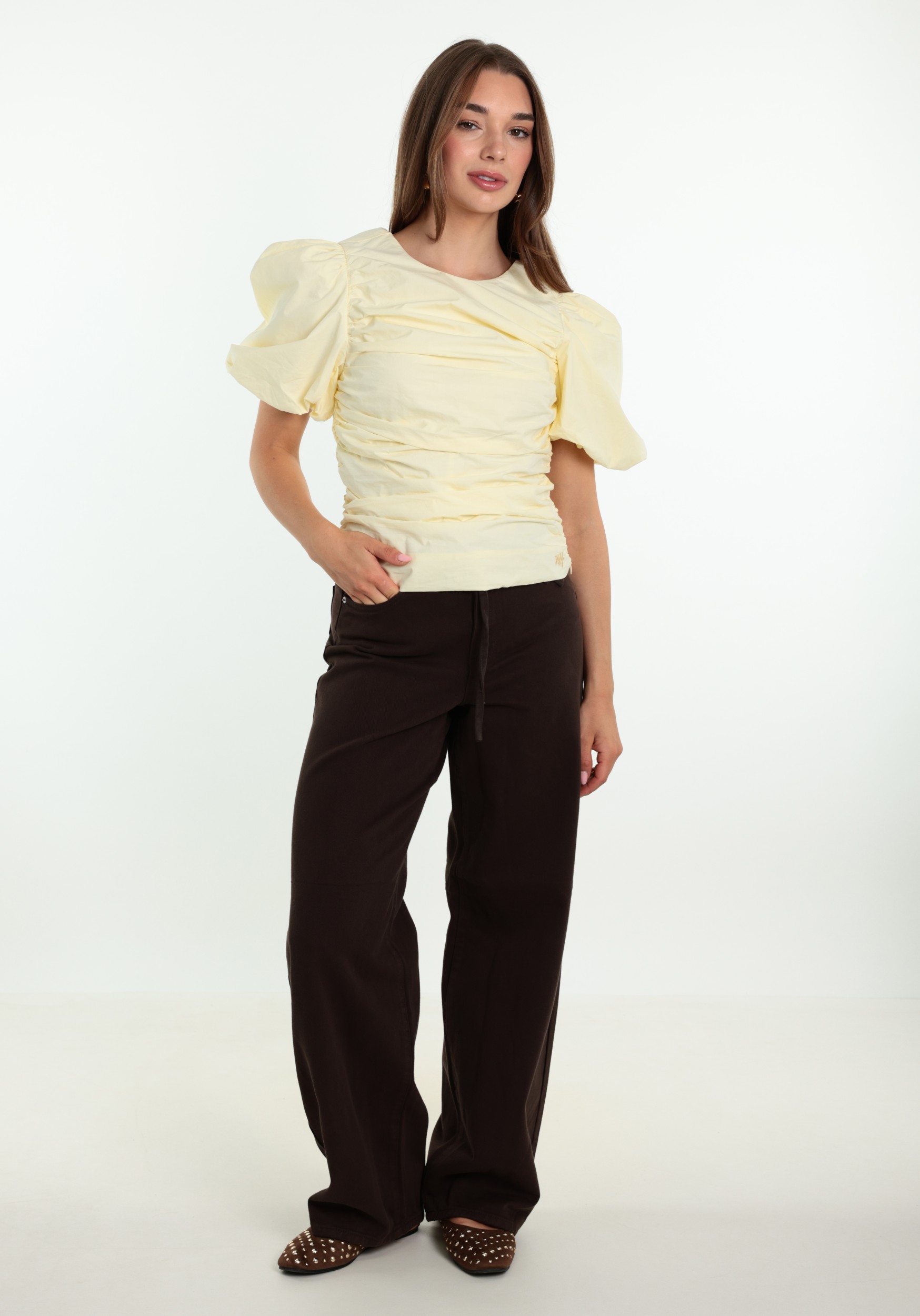 ONLY Broek Gianna 15370662 Donker bruin