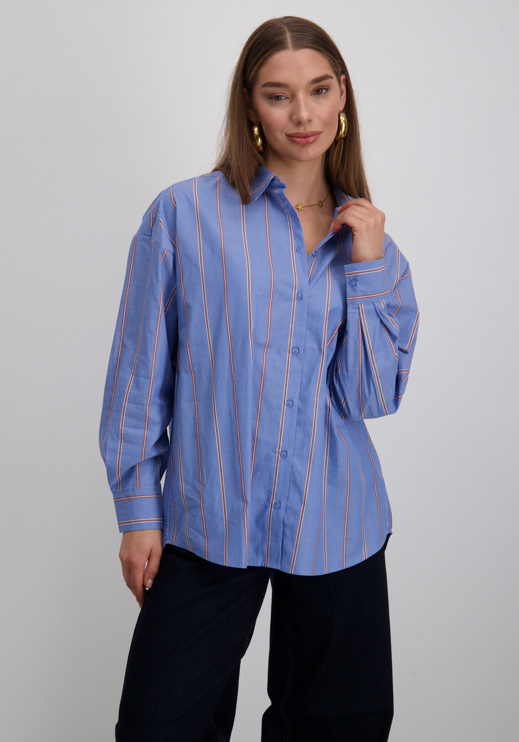 Ichi Blouse Sadia 20124410 Blauw