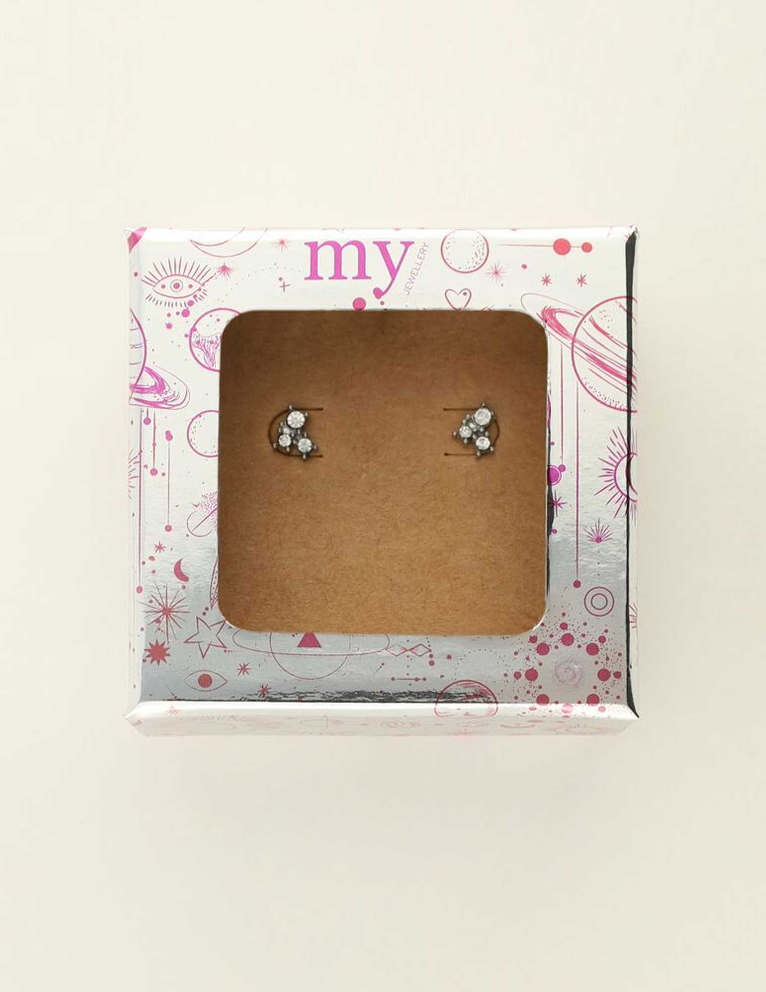 My Jewellery Studs vierkente strass MJ09487 Zilver