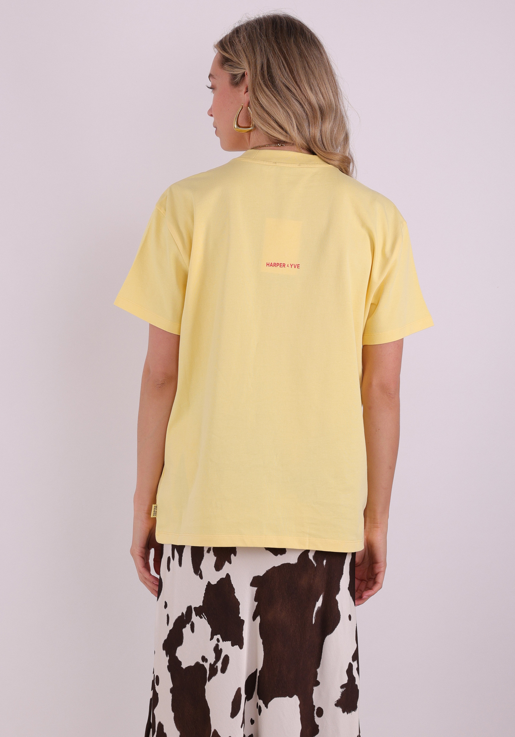 Harper & Yve T-shirt Club corazon SS6Y307 Licht geel