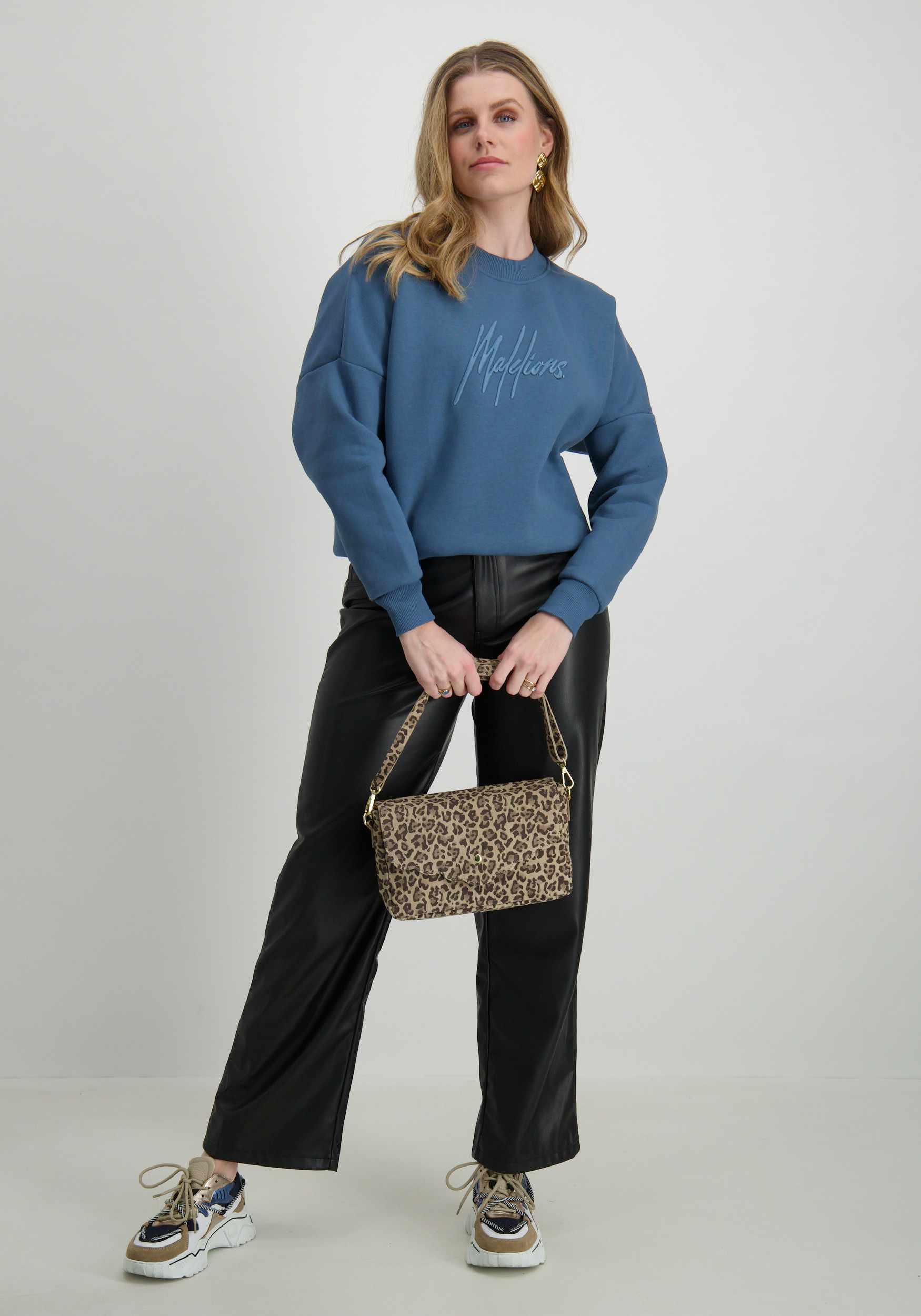 Malelions Sweater Essentials MD1-BF24-05 Raf blauw