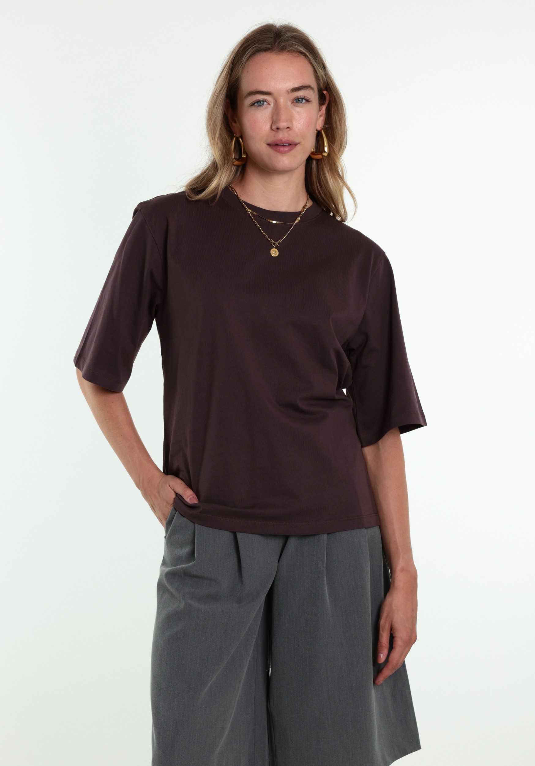 Harper & Yve T-shirt Chill but glam AW6Y304 Donker Paars