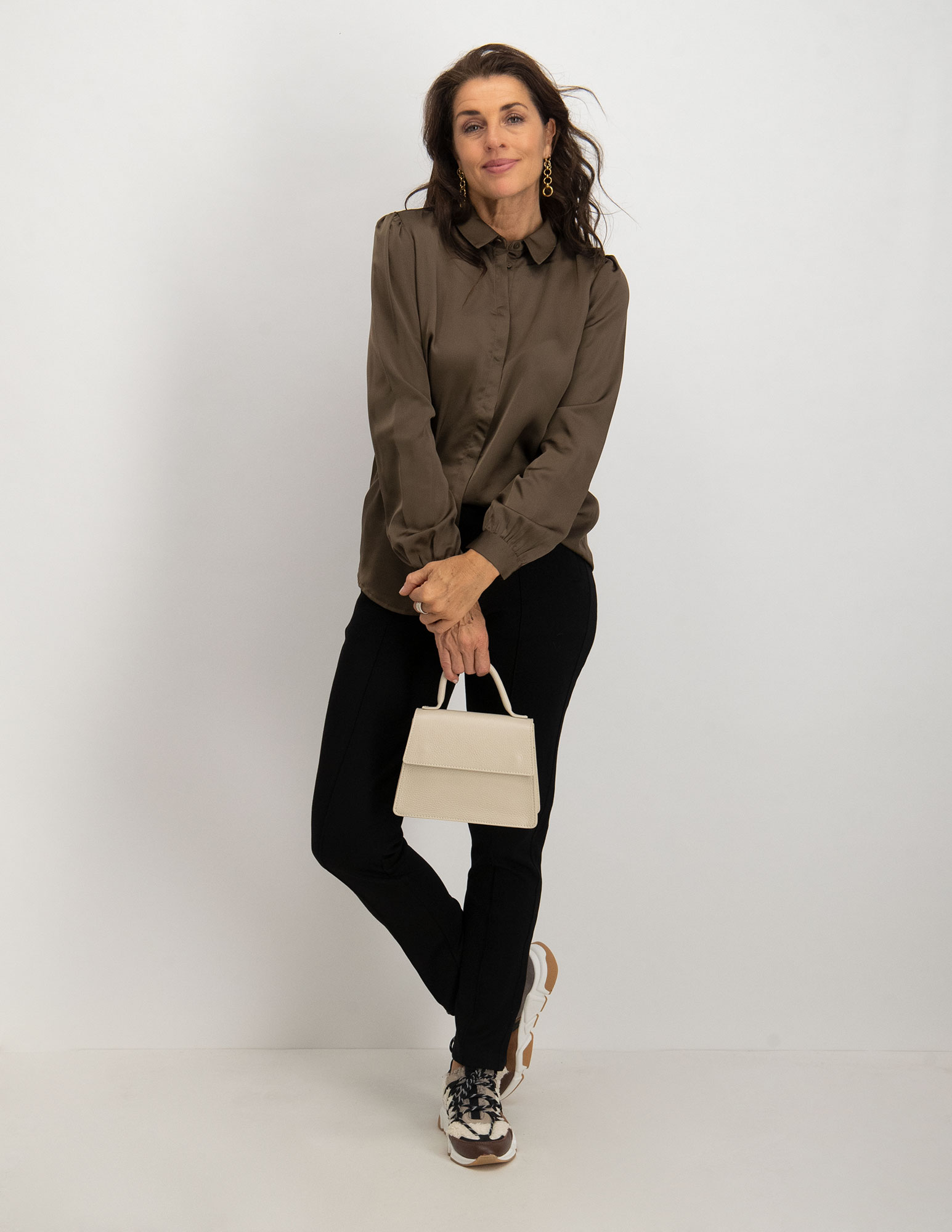 Vila Blouse Ellette Satin 14063320 Khaki