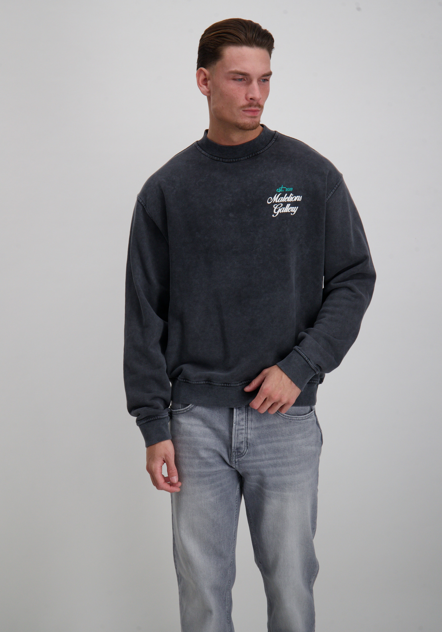 Malelions Sweater Gallery MM2-AW25-34 Donker Grijs