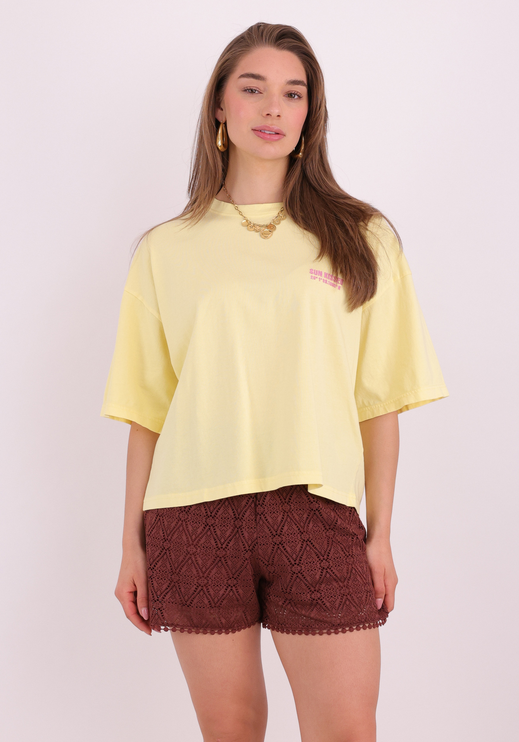 Ichi T-shirt Nica 20125857 Geel