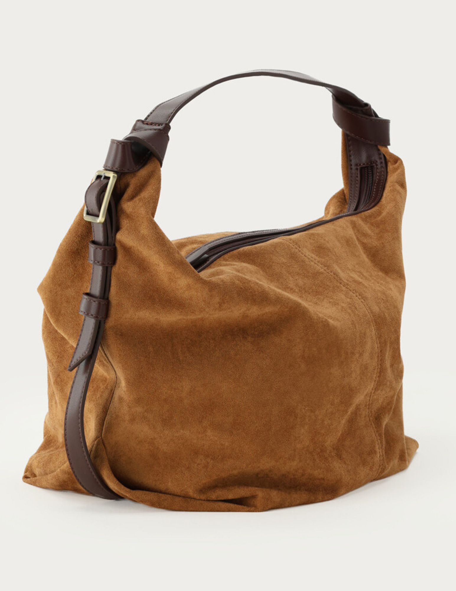 My Jewellery Schoudertas in suède look met gesp MJ15241 Cognac