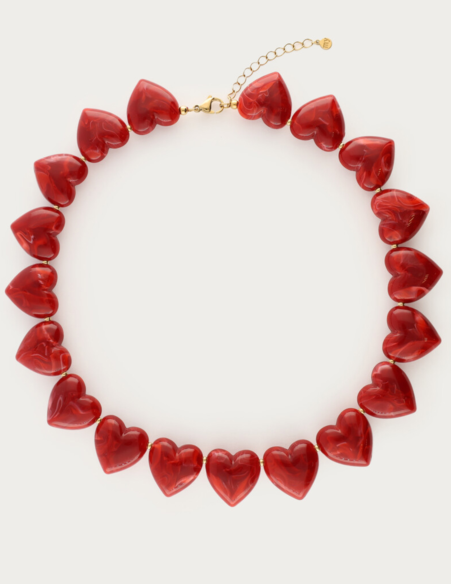 My Jewellery Statement ketting met hartjes MJ14378 Rood