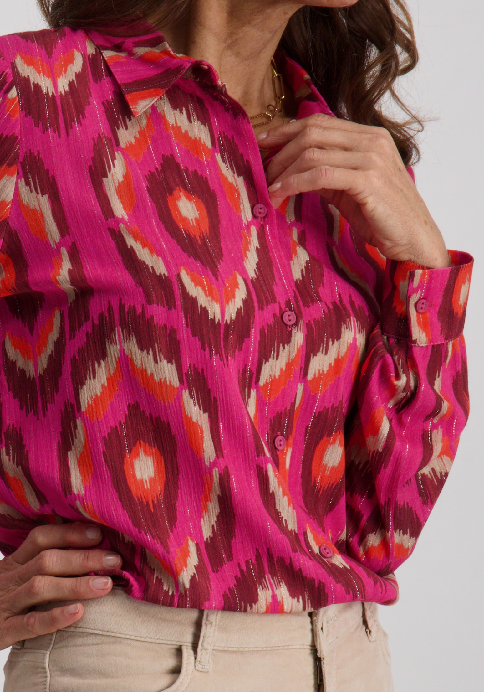 Geisha Blouse all-over print 53635-20 Rose