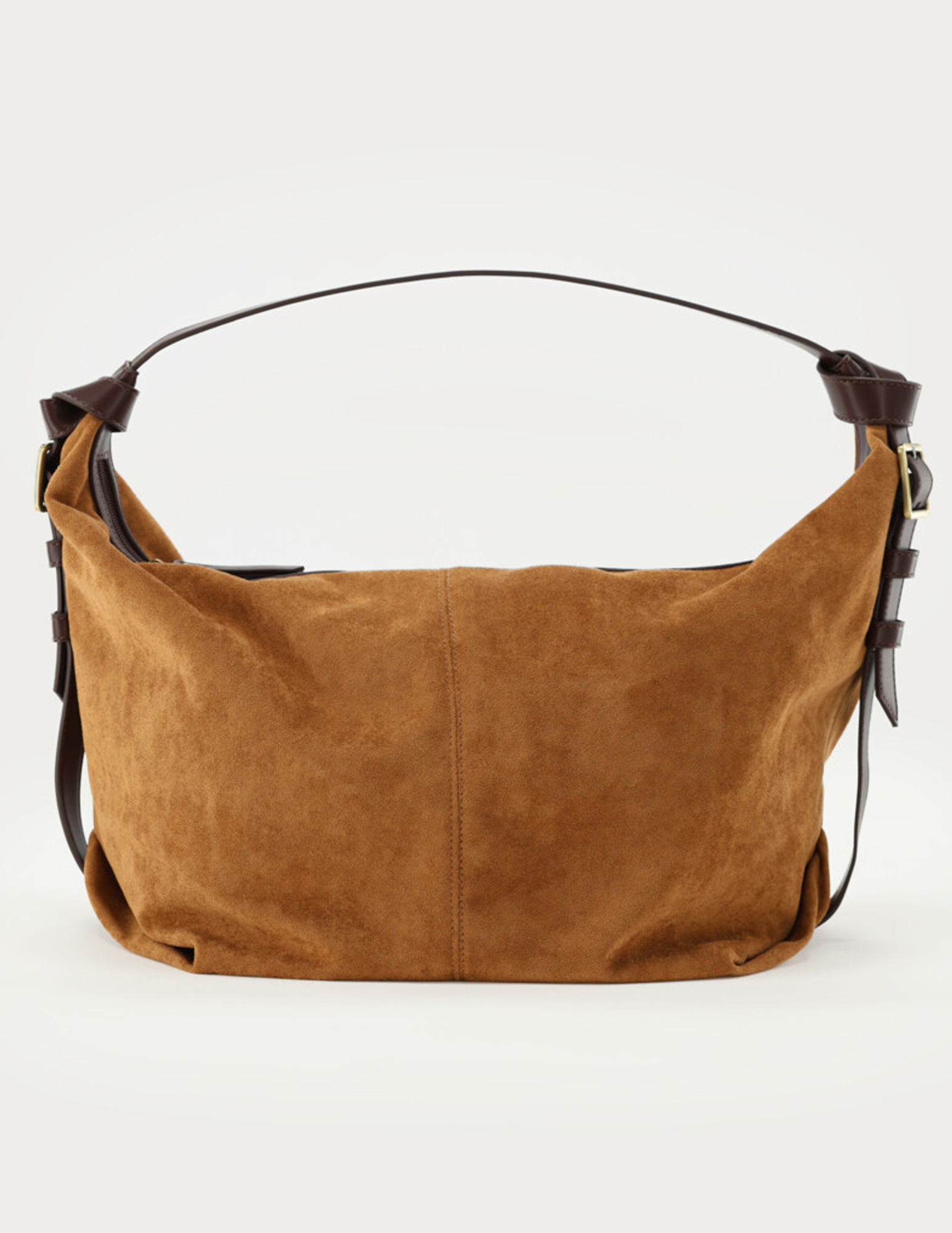 My Jewellery Schoudertas in suède look met gesp MJ15241 Cognac