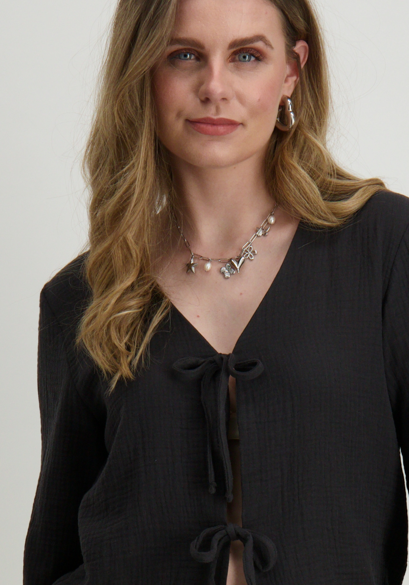 Jacqueline de jonge Blouse Theis 15341079 Zwart