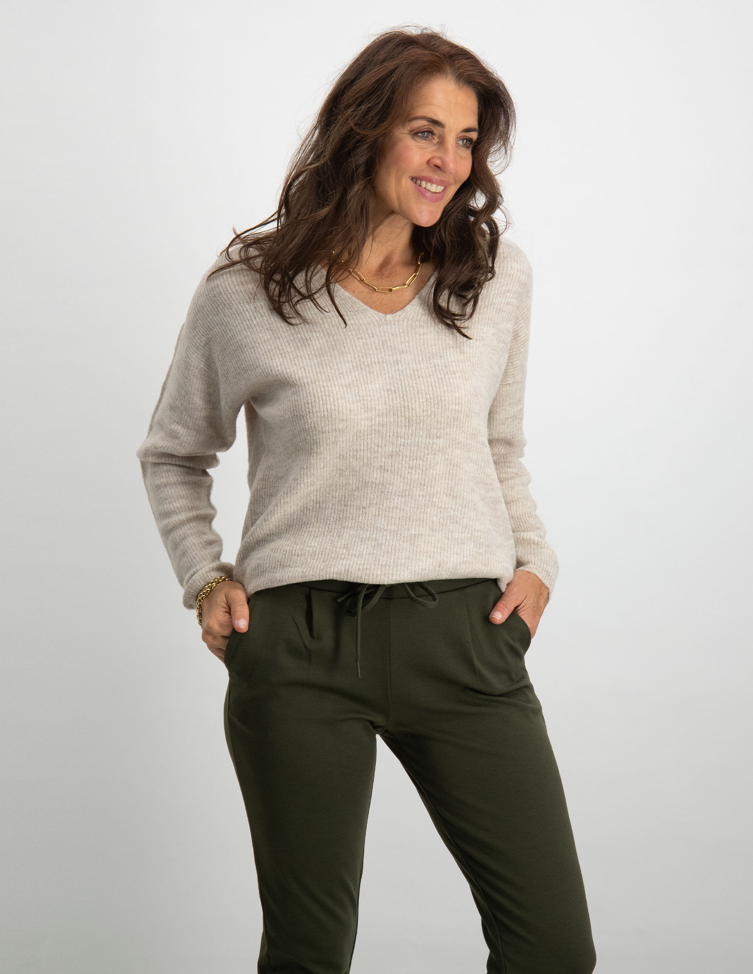 Vero moda Trui Crewlefile 10233357 Wolwit-ecru