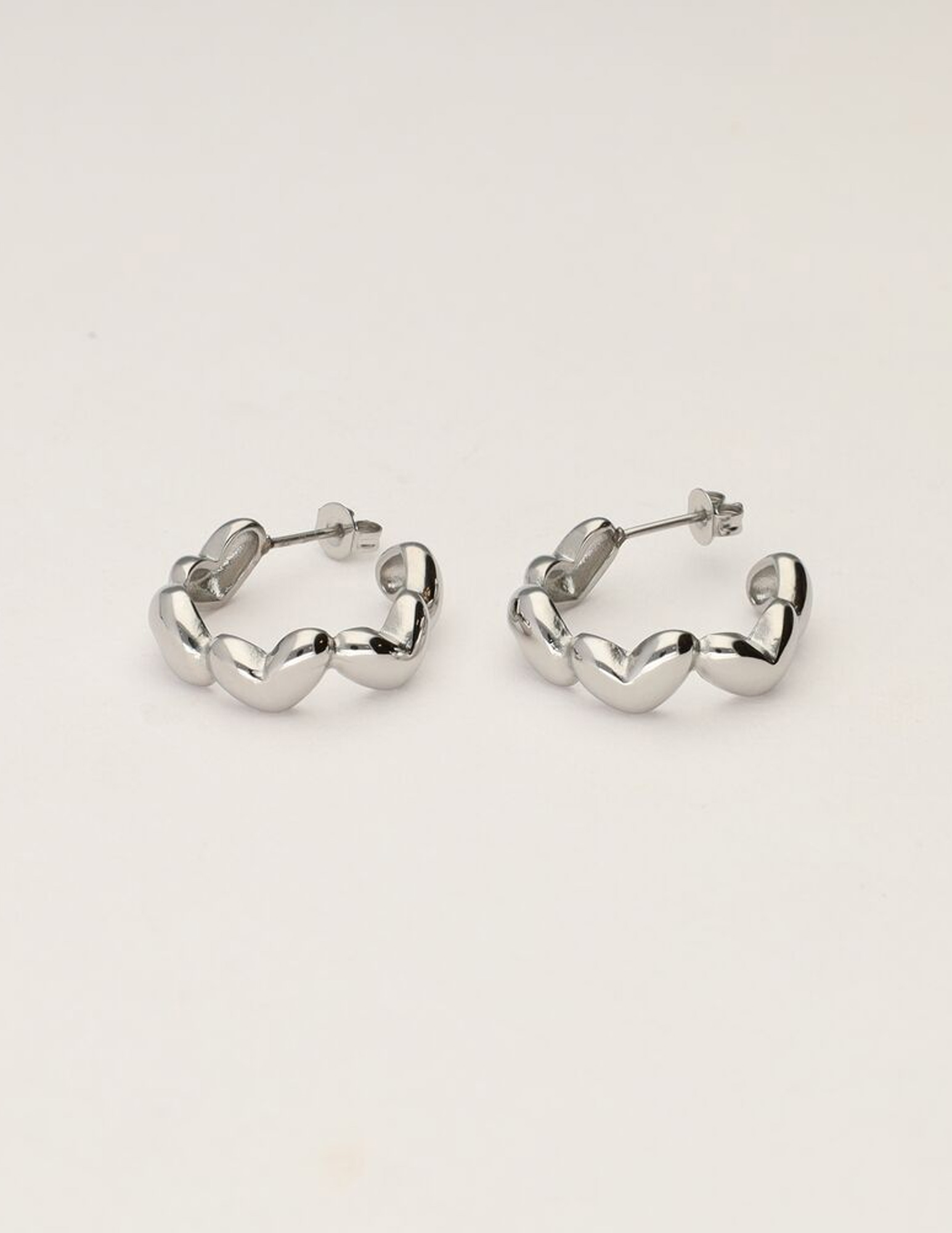 My Jewellery Oorringen met hartjes vorm MJ11400 Zilver