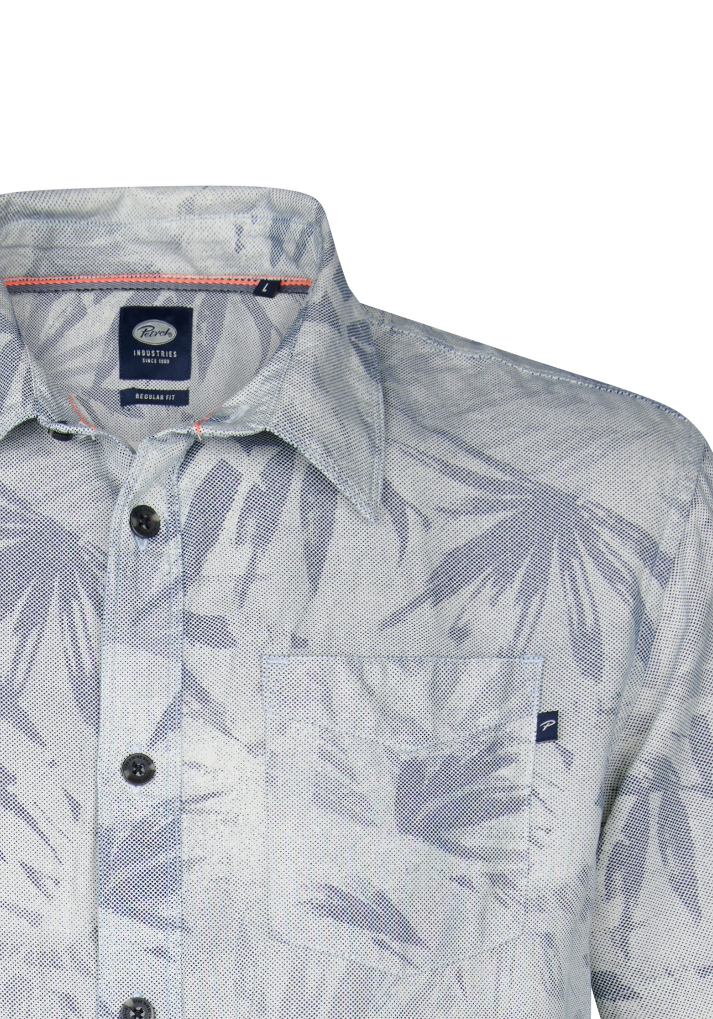 Petrol Overhemd met print M-1050-SIS435 Licht blauw