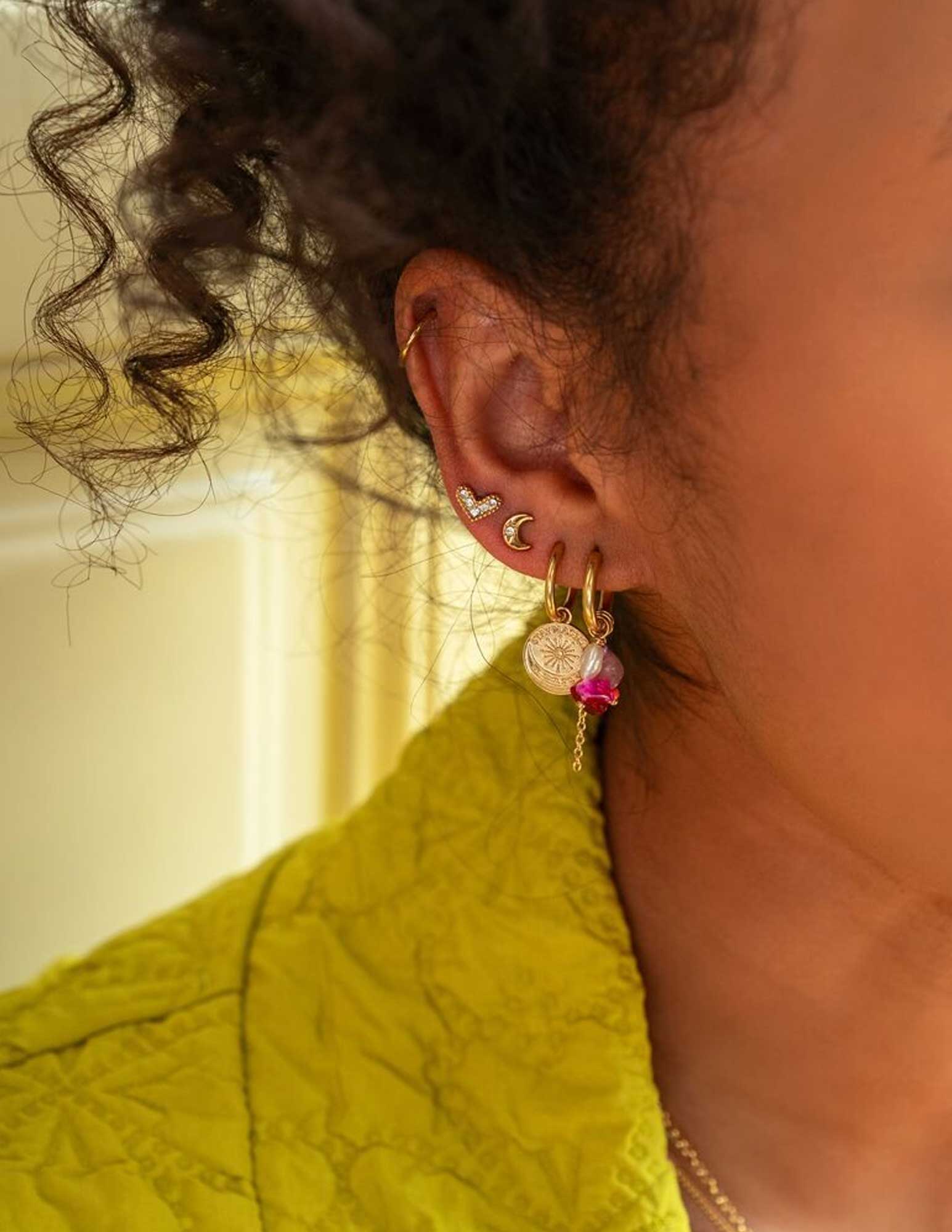 My Jewellery Mystic studs hartje met steentjes MJ09442 Zilver