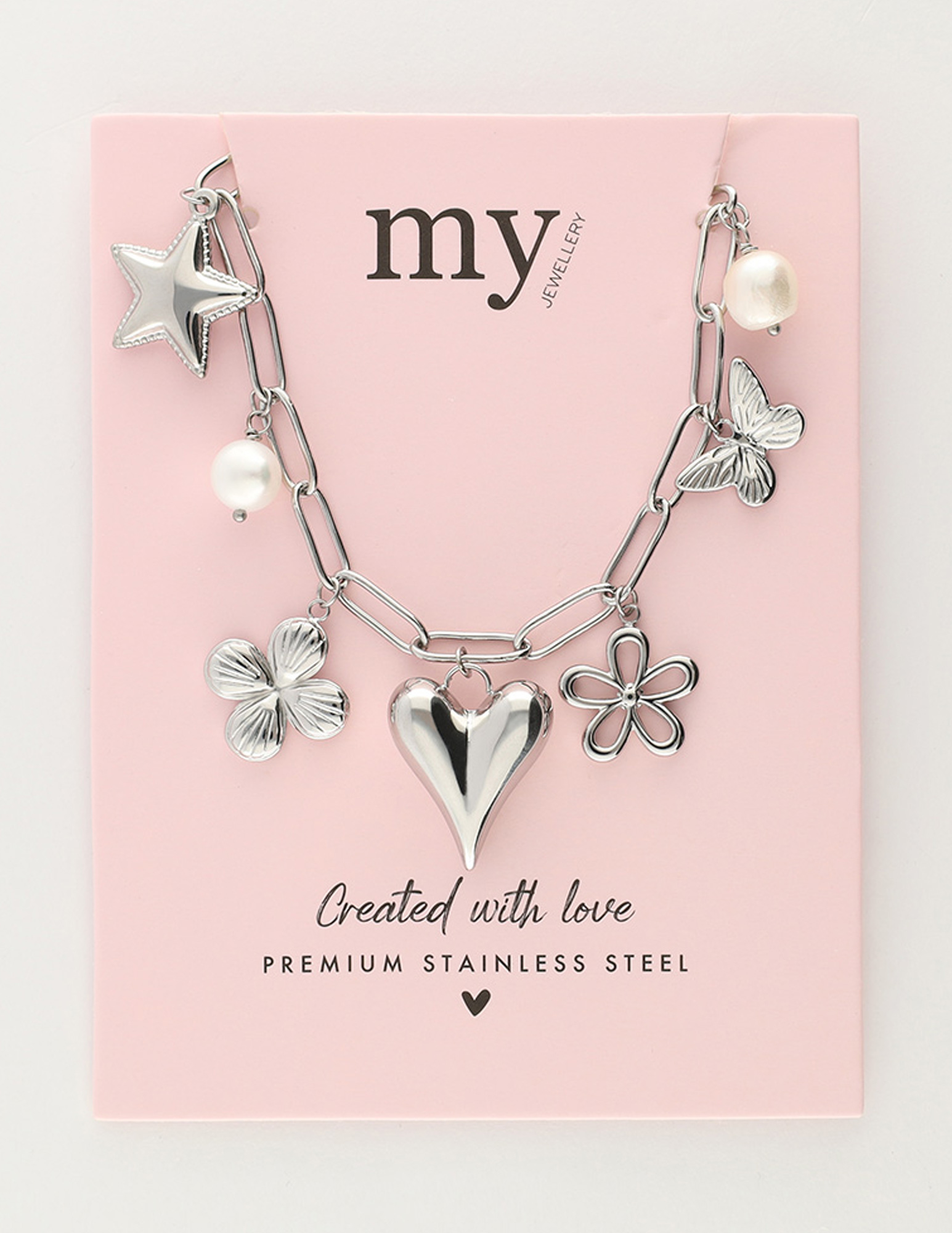 My Jewellery Schakelketting met bedels MJ11319 Zilver