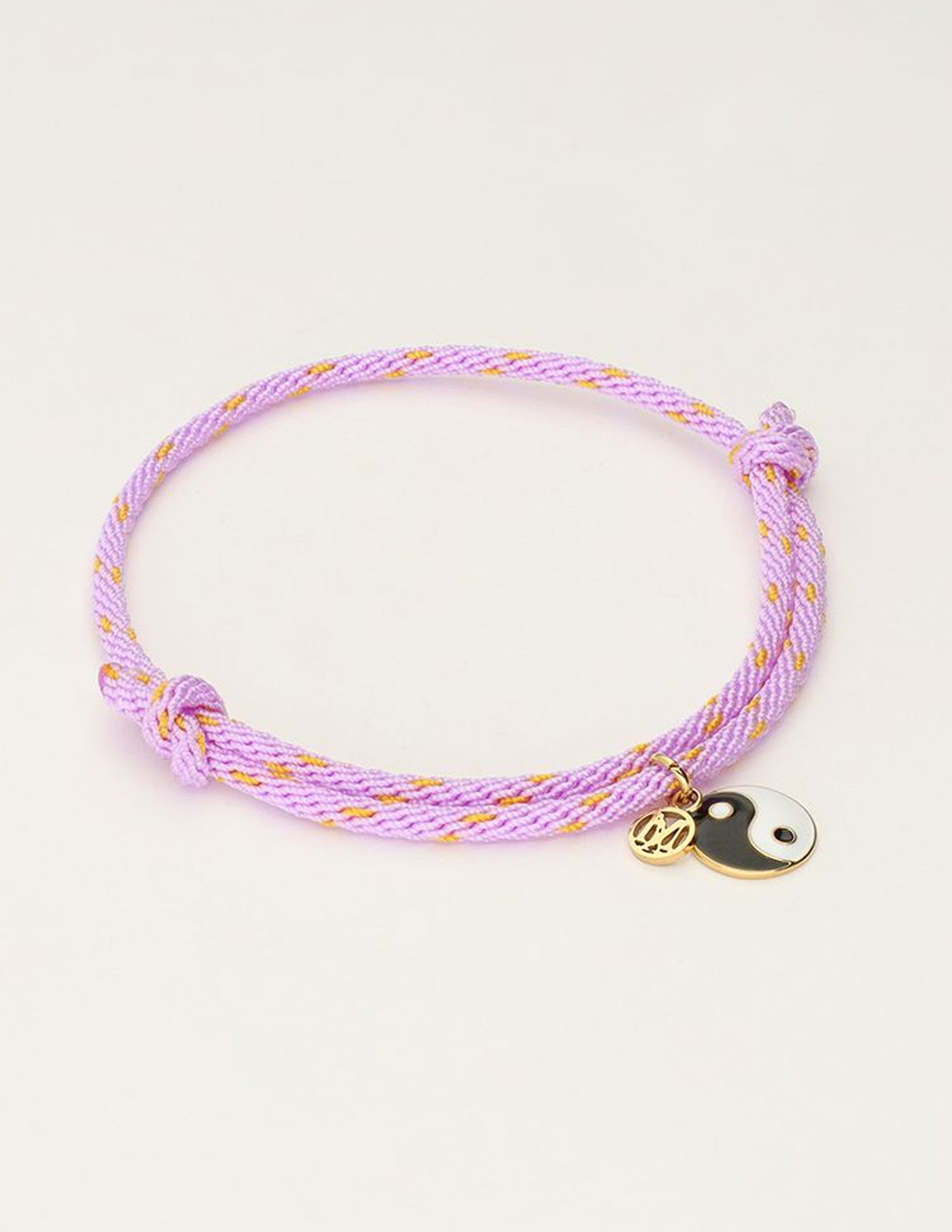 My Jewellery Armband cord lila yingyang MJ10202 Goud
