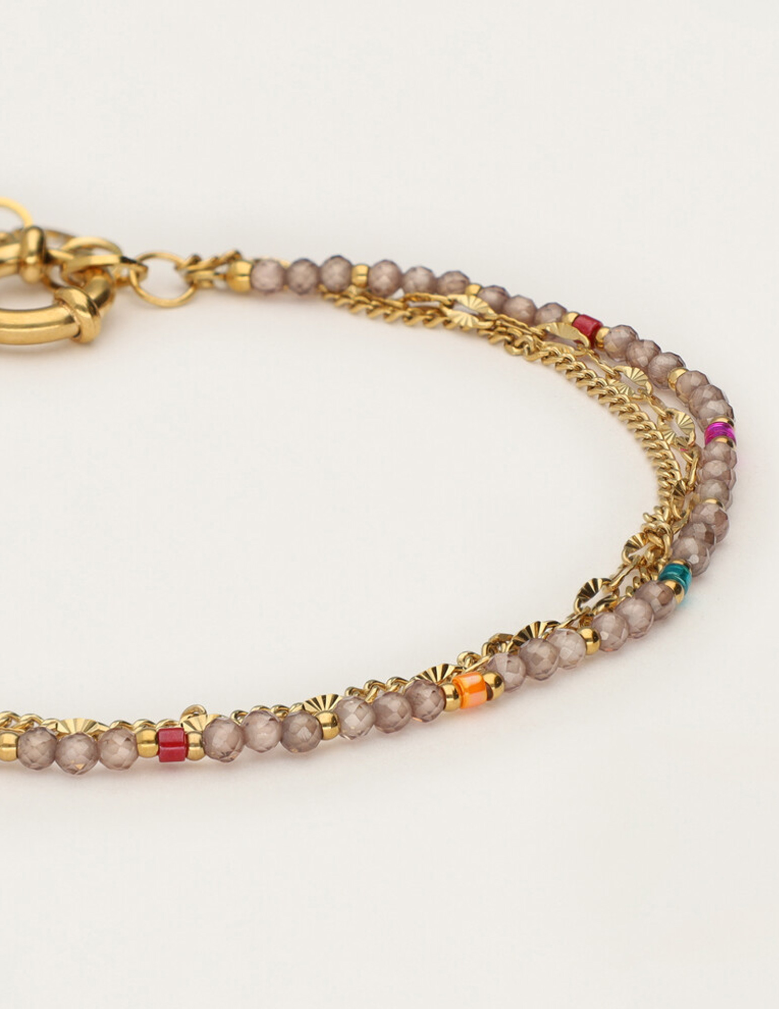 My Jewellery Sunrocks armband taupe MJ12213 Goud