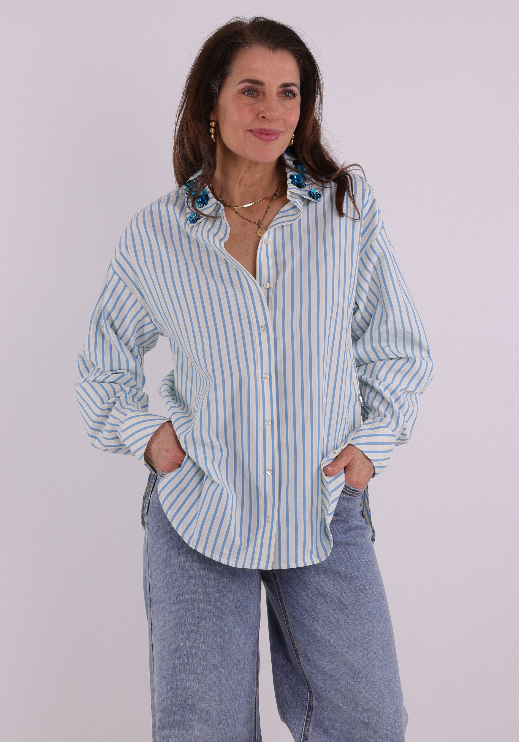 Jansen Amsterdam Blouse MICKY SS26 Licht blauw